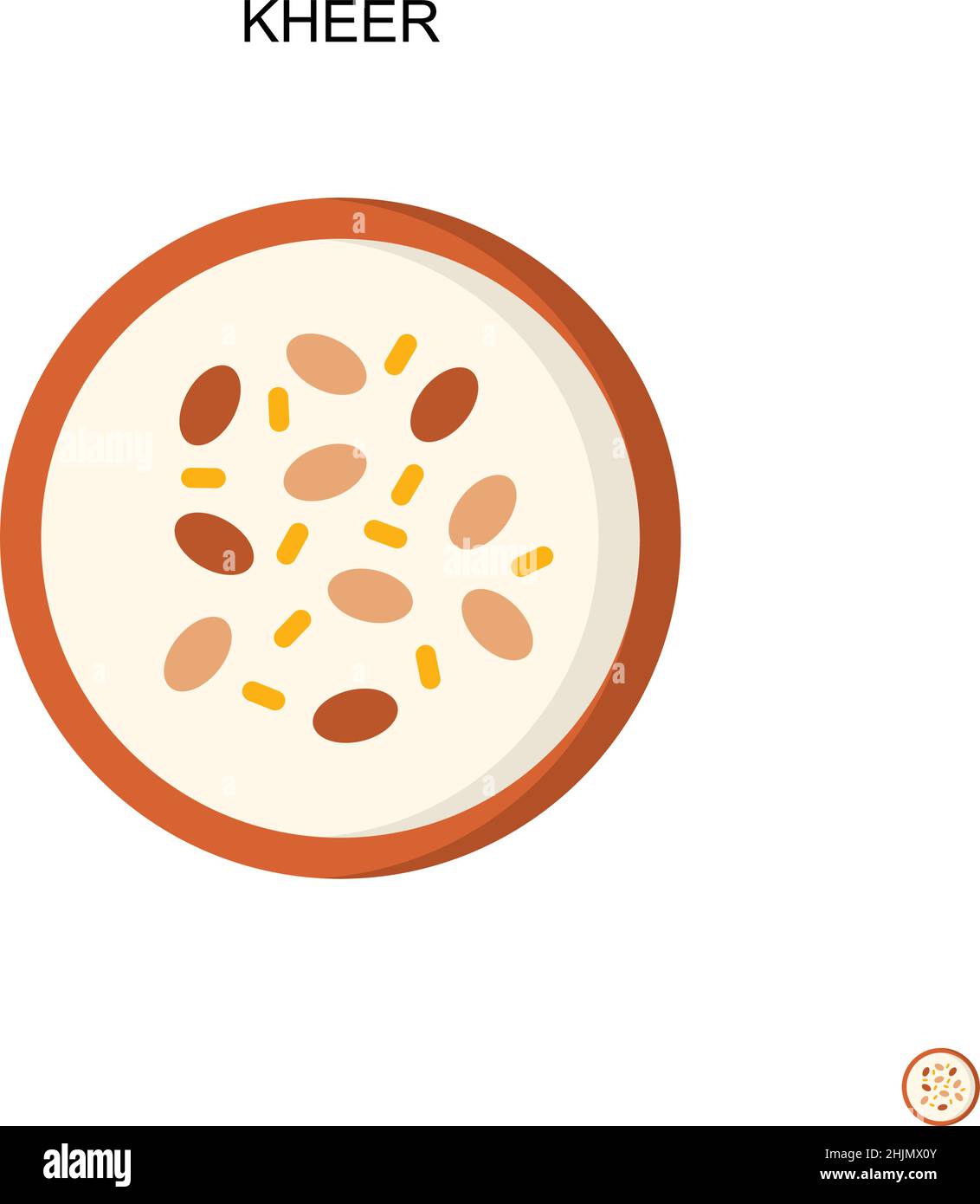 Kheer semplice vettore icona. Modello di disegno del simbolo di illustrazione per l'elemento dell'interfaccia utente mobile Web. Illustrazione Vettoriale