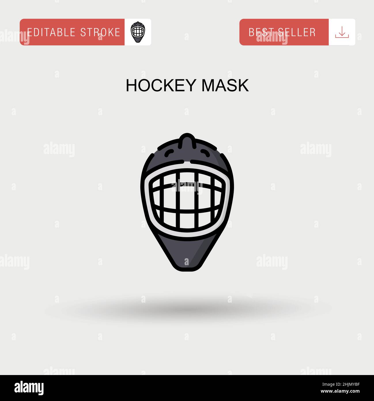 Maschera di hockey semplice icona vettoriale. Illustrazione Vettoriale
