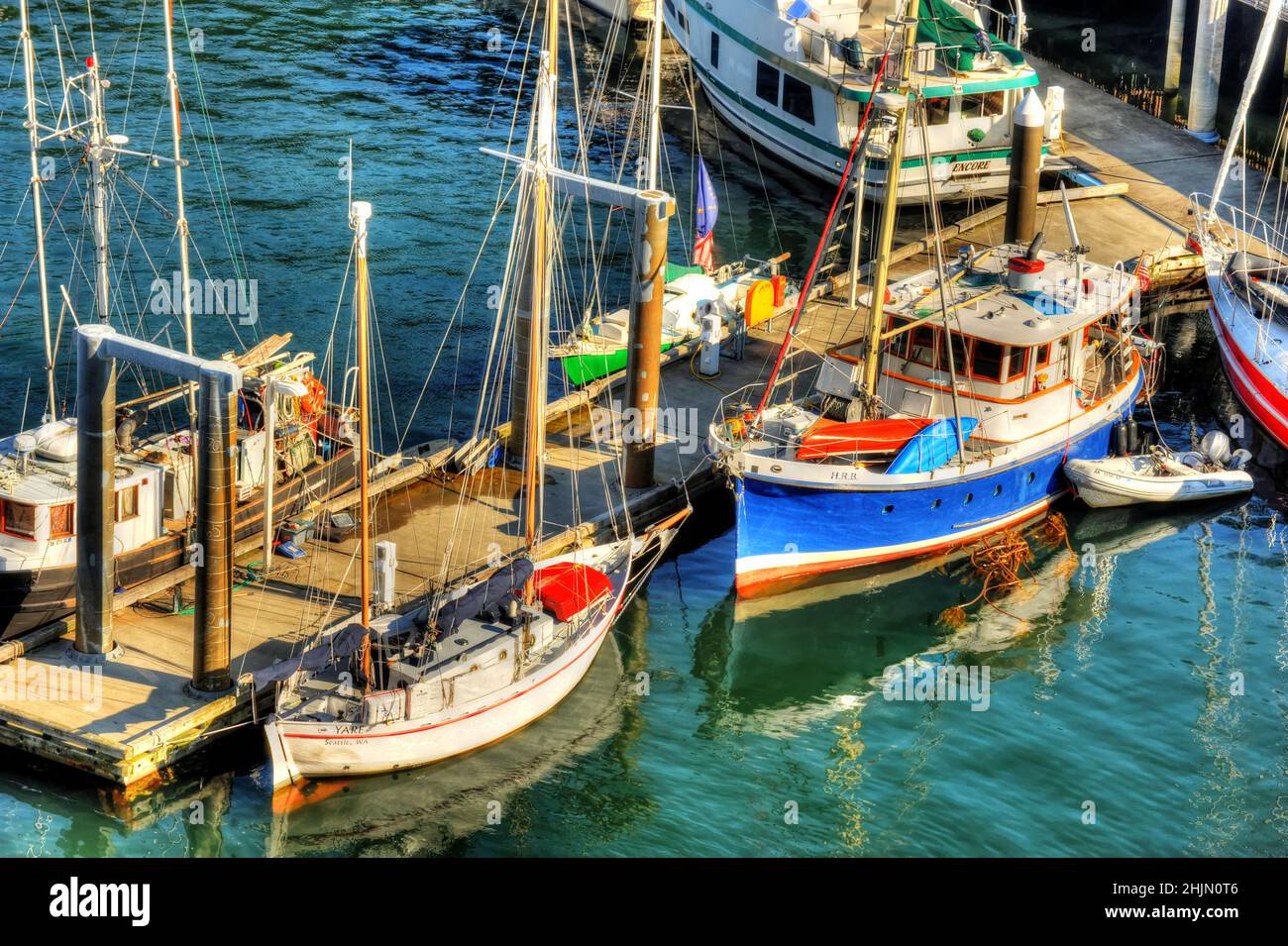 Ketchikan Harbour Alaska Stati Uniti - Inside Passage - Alaska Cruise port - Southeast Alaskan città nel Pacifico nord-occidentale Foto Stock