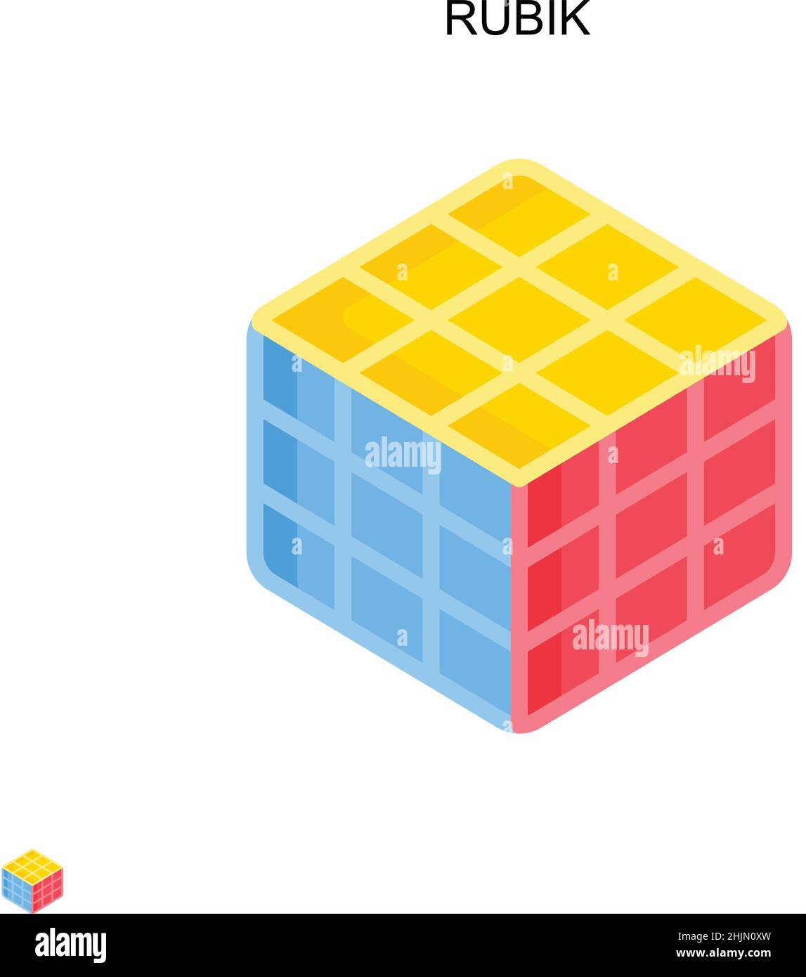 Icona vettore semplice Rubik. Modello di disegno del simbolo di illustrazione per l'elemento dell'interfaccia utente mobile Web. Illustrazione Vettoriale