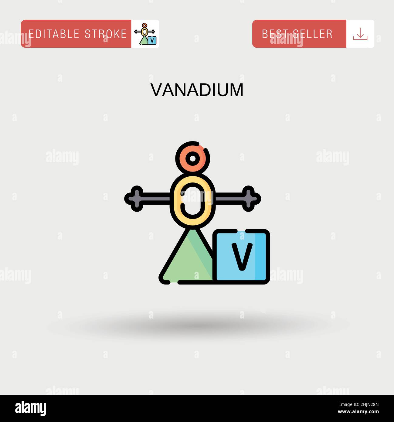 Icona vettore semplice vanadio. Illustrazione Vettoriale