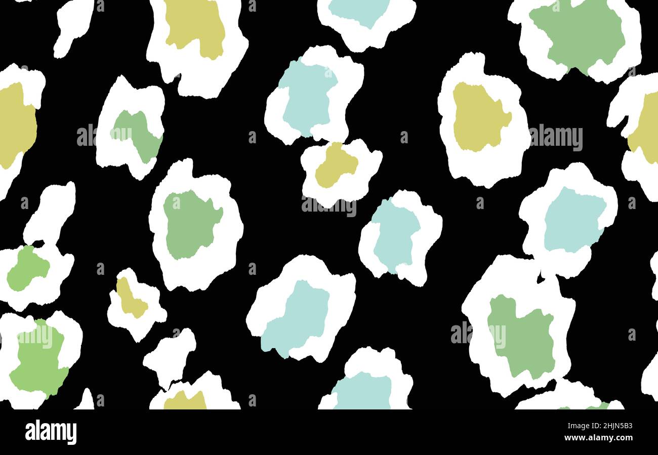 Astratto motivo moderno leopardo senza cuciture. Animali sfondo alla moda. Arcobaleno e nero decorativo vettoriale per stampa, cartoncino, cartolina Illustrazione Vettoriale
