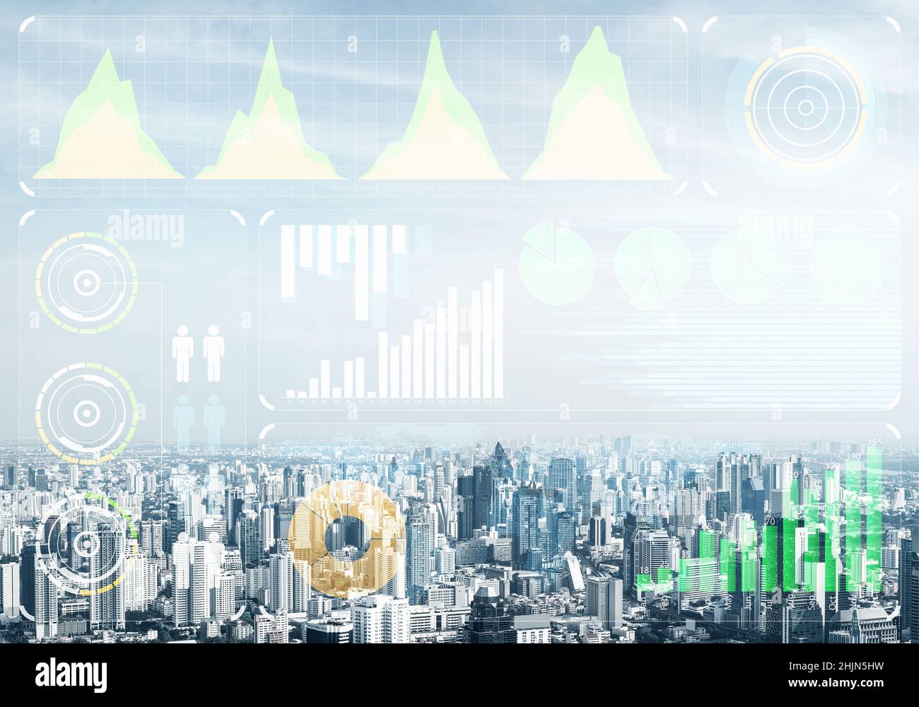 Concetto di business con dati astratti del mercato azionario Foto Stock