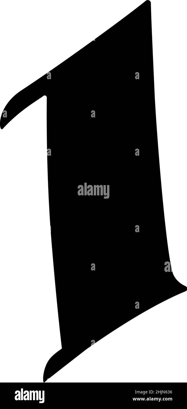 I numeri sono in stile gotico. Vettore. Simboli isolati su sfondo bianco. La calligrafia e scritte. Figure medioevali. Singoli simboli. El Illustrazione Vettoriale