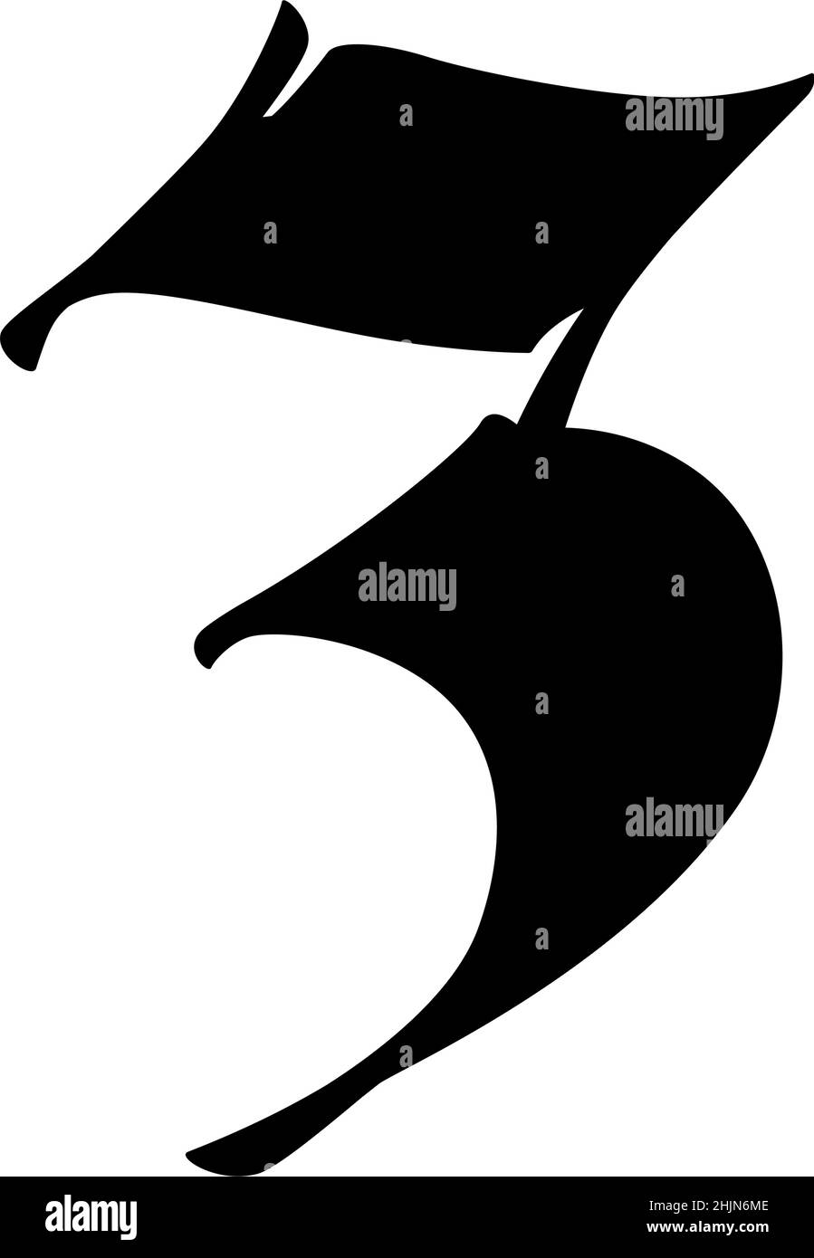 I numeri sono in stile gotico. Vettore. Simboli isolati su sfondo bianco. La calligrafia e scritte. Figure medioevali. Singoli simboli. El Illustrazione Vettoriale