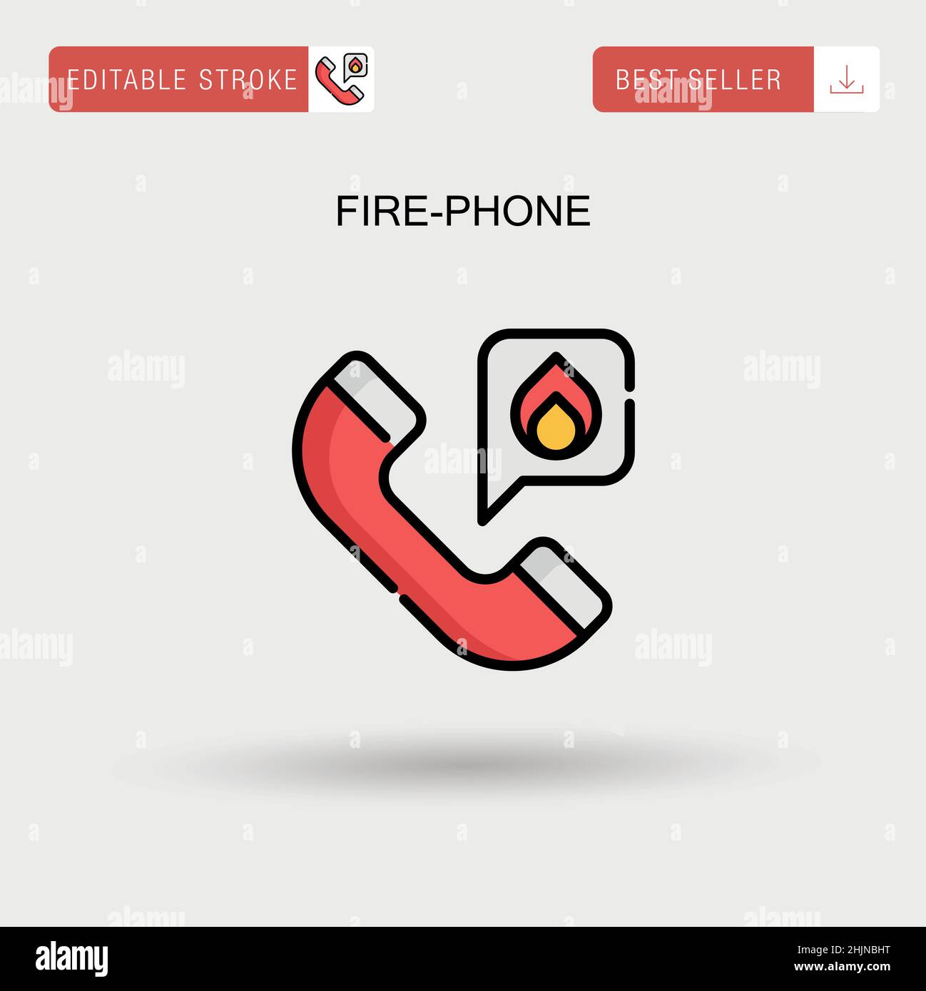 Icona vettore semplice del telefono antincendio. Illustrazione Vettoriale