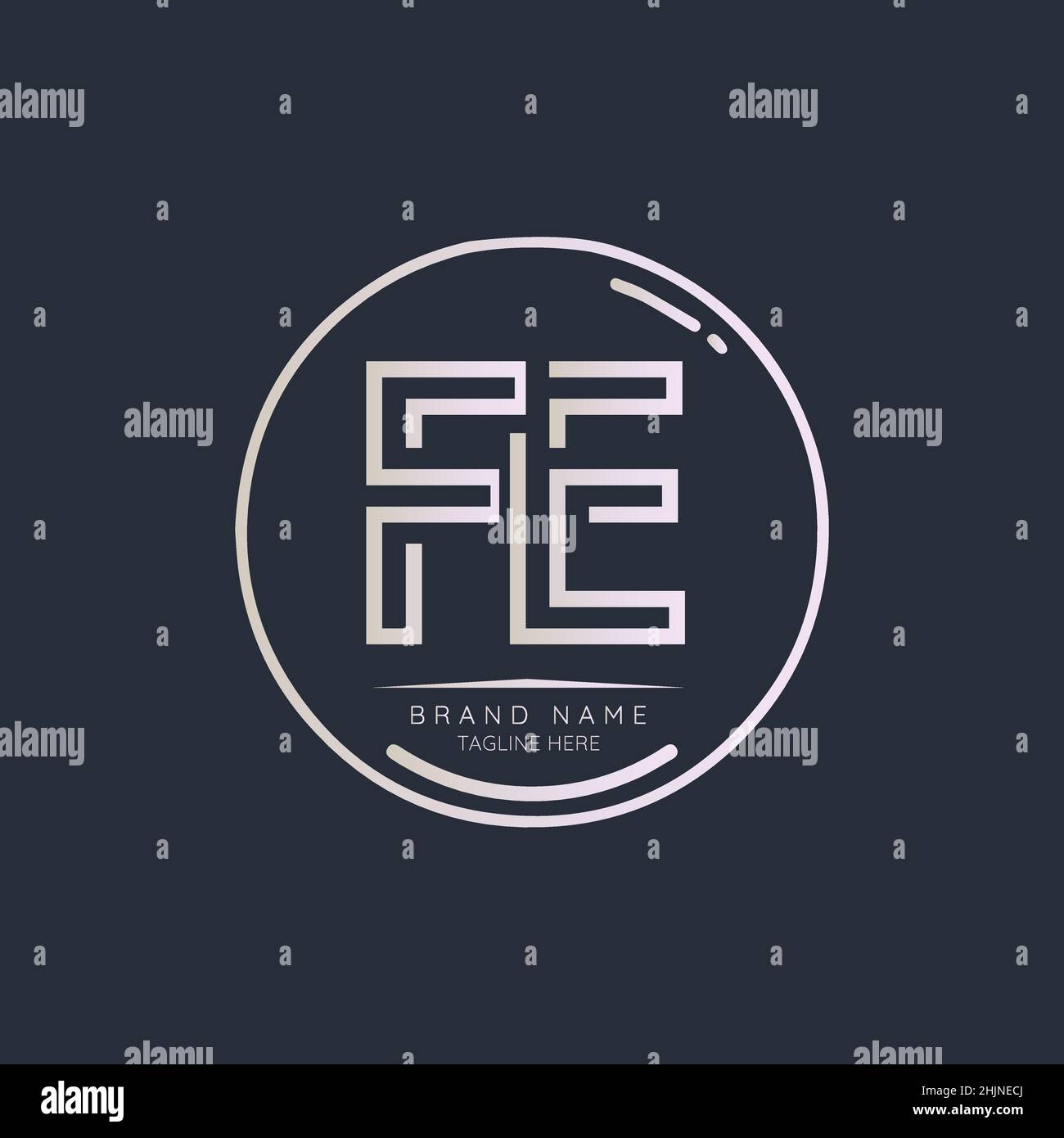 Elementi di design del logo Creative FE Initial Letter. Moderno modello di design vettoriale con logo minimalista per le lettere aziendali. Illustrazione Vettoriale