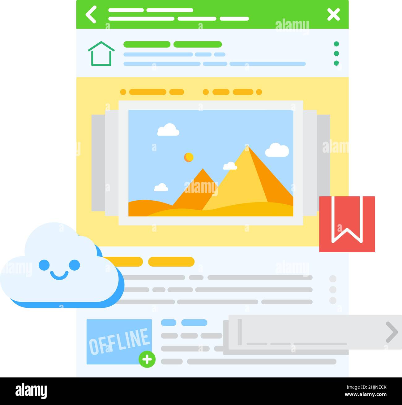 Icona file accesso non in linea al vettore di informazioni Illustrazione Vettoriale