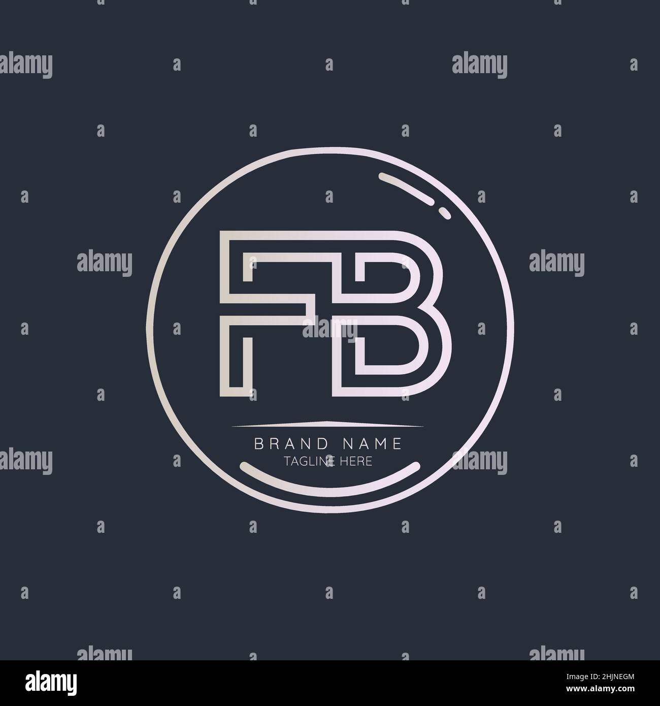 Elementi di design del logo Creative FB Initial Letter. Moderno modello di design vettoriale con logo minimalista per le lettere aziendali. Illustrazione Vettoriale
