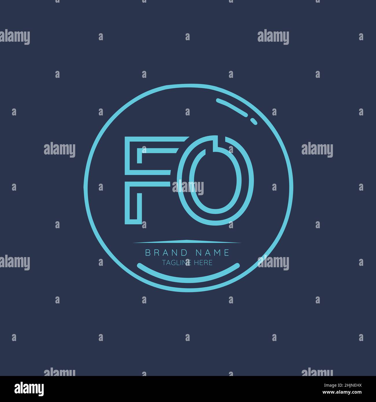 Creative FO iniziale lettera logo elementi di design. Moderno modello di design vettoriale con logo minimalista per le lettere aziendali. Illustrazione Vettoriale