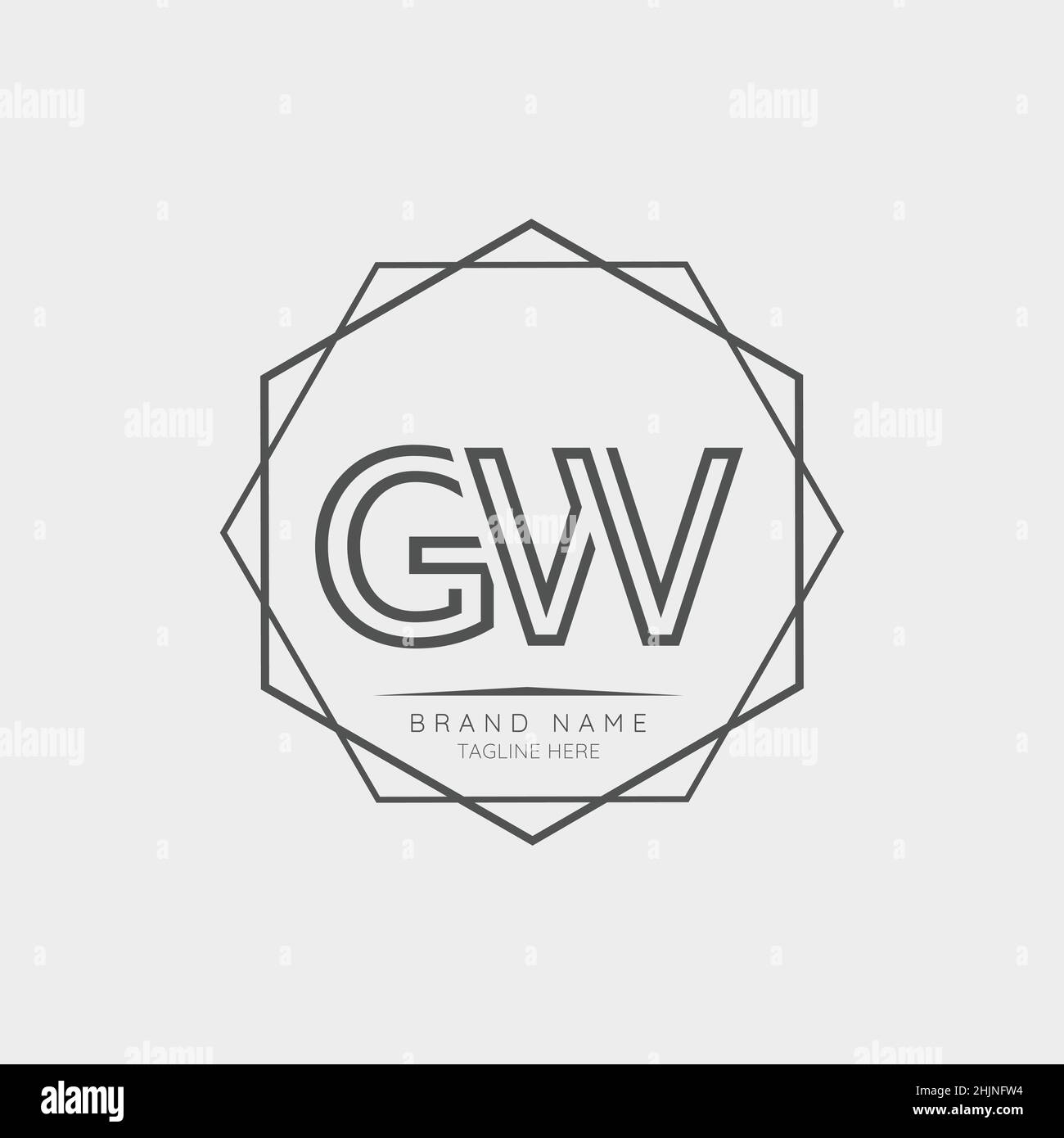 Elementi di design del logo della lettera originale GW creativo. Moderno modello di design vettoriale con logo minimalista per le lettere aziendali. Illustrazione Vettoriale