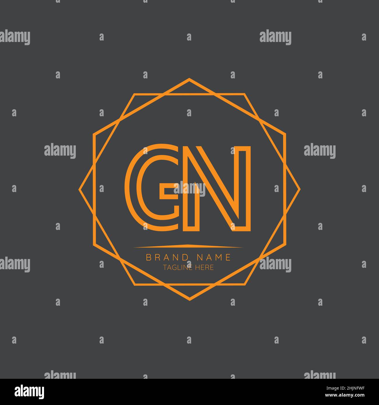Elementi di design originali del logo della lettera GN. Moderno modello di design vettoriale con logo minimalista per le lettere aziendali. Illustrazione Vettoriale