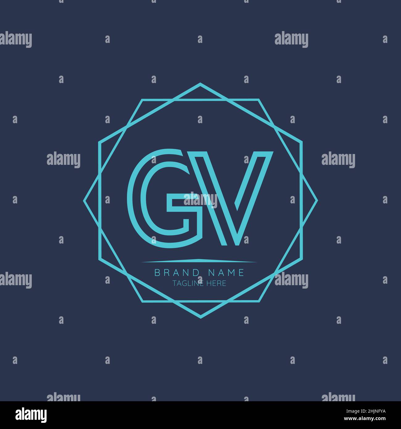 Elementi di design originali del logo della lettera GV. Moderno modello di design vettoriale con logo minimalista per le lettere aziendali. Illustrazione Vettoriale