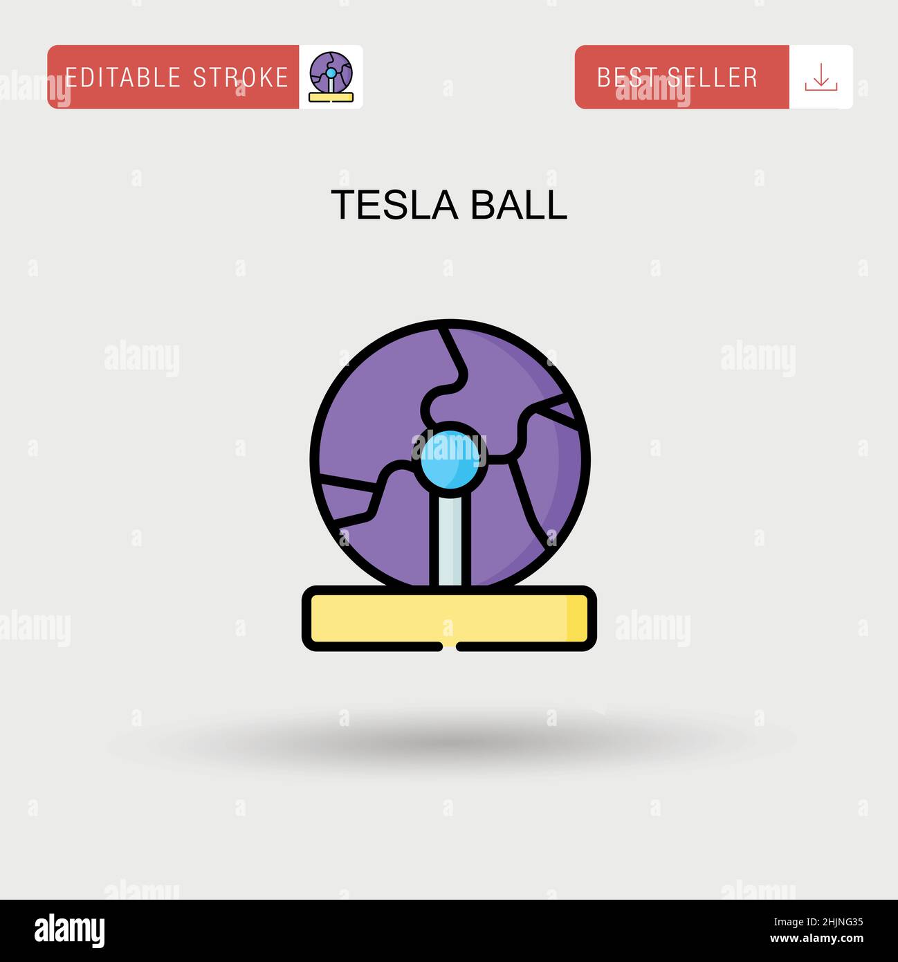 Icona vettoriale semplice della sfera Tesla. Illustrazione Vettoriale