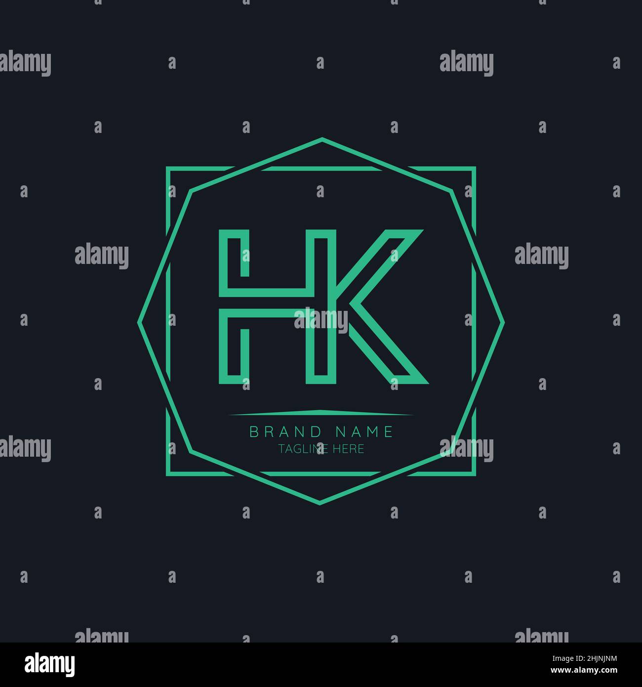 Elementi di design originali del logo della lettera HK. Moderno modello di design vettoriale con logo minimalista per le lettere aziendali. Illustrazione Vettoriale