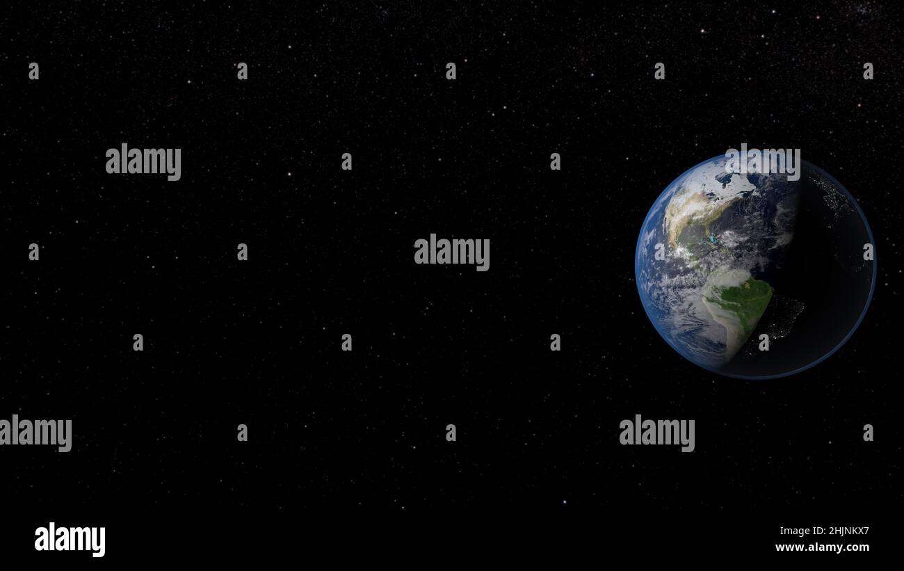 Pianeta Terra nel cielo stellato del sistema solare nello spazio. Questo elemento di immagine fornito dalla NASA. Foto Stock