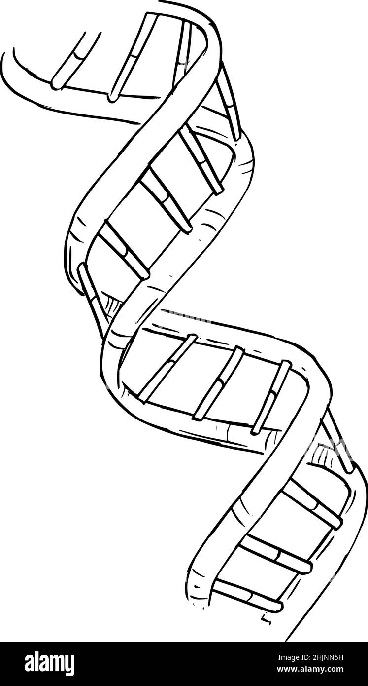 DNA Double Helix, Science Vector Cartoon Illustration Illustrazione Vettoriale