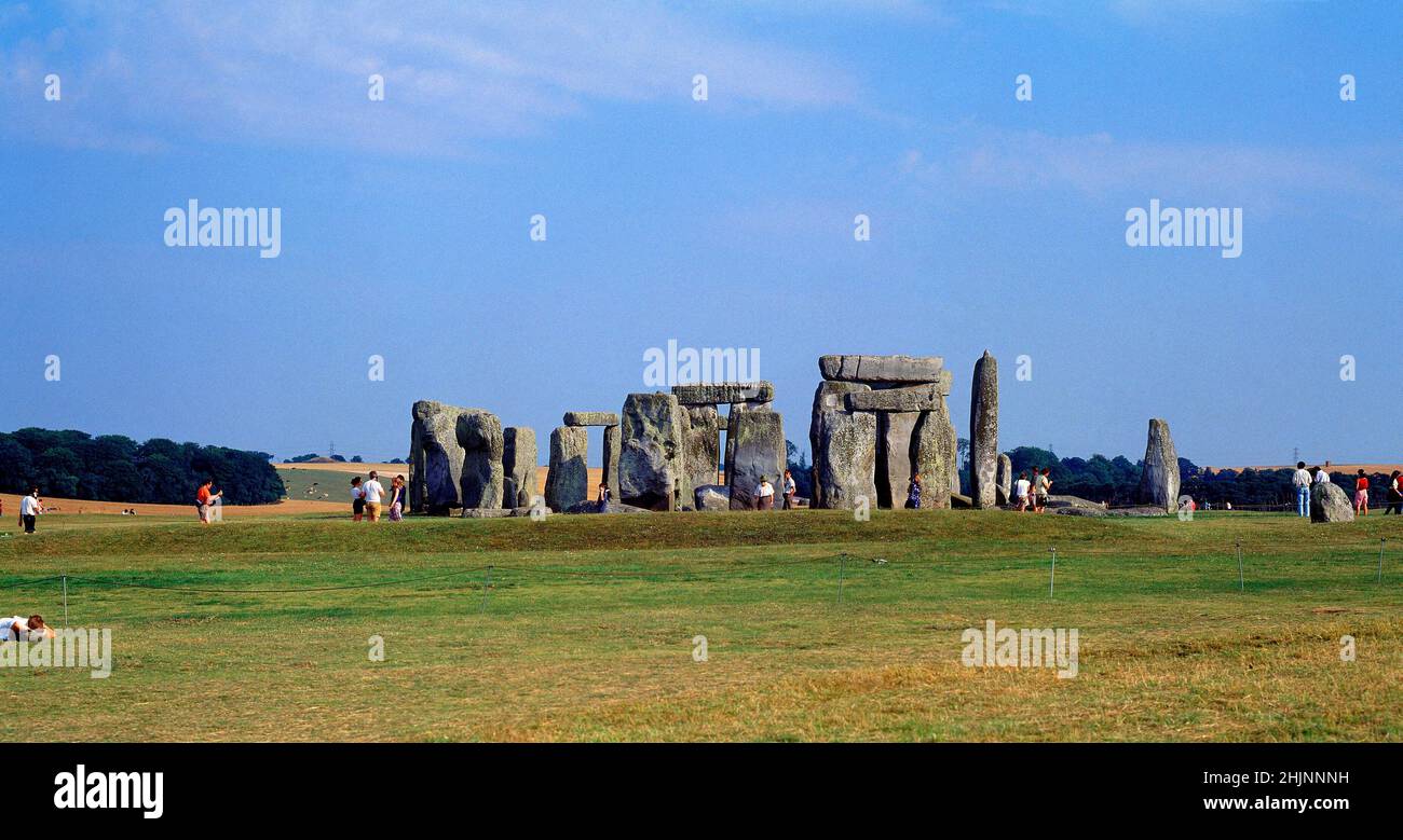 CROMLECH DE STONEHENGE - SANTUARIO UTILIZADO COMO SEPULCRO Y CALENDARIO DE PIEDRA - 2500/1700 AC. Località: STONEHENGE. Salisbury. INGHILTERRA. Foto Stock