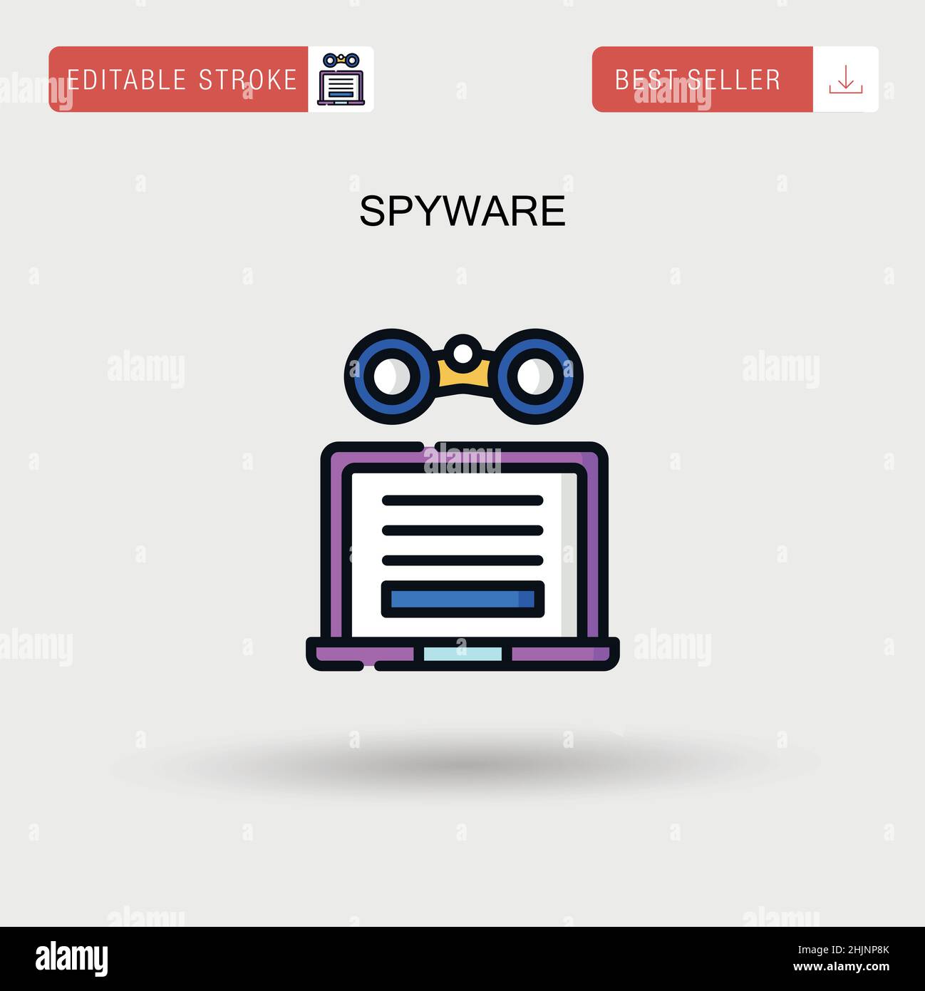 Icona di un semplice vettore spyware. Illustrazione Vettoriale