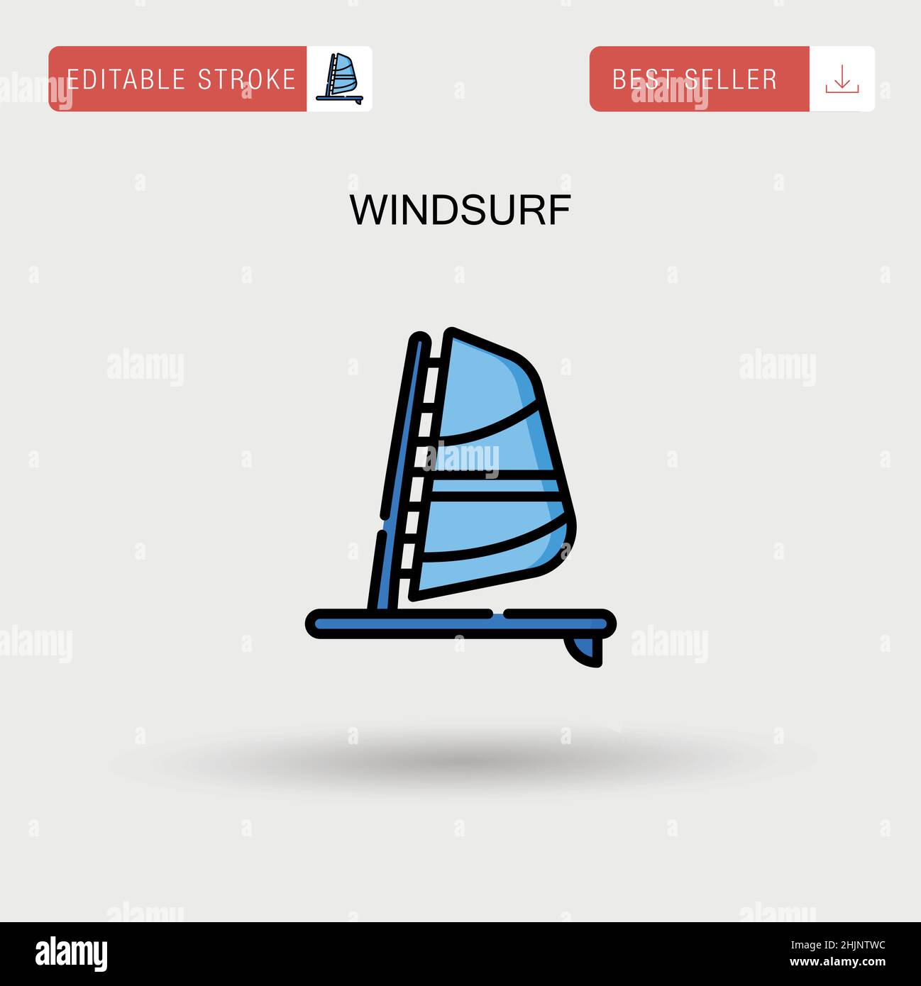 Icona vettoriale di windsurf semplice. Illustrazione Vettoriale