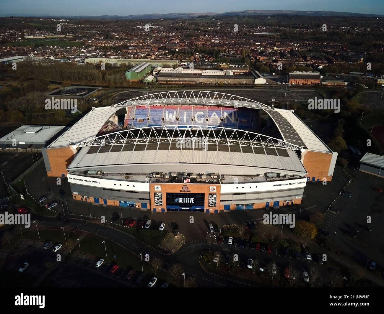 DW Stadium, Wigan, Regno Unito Foto Stock