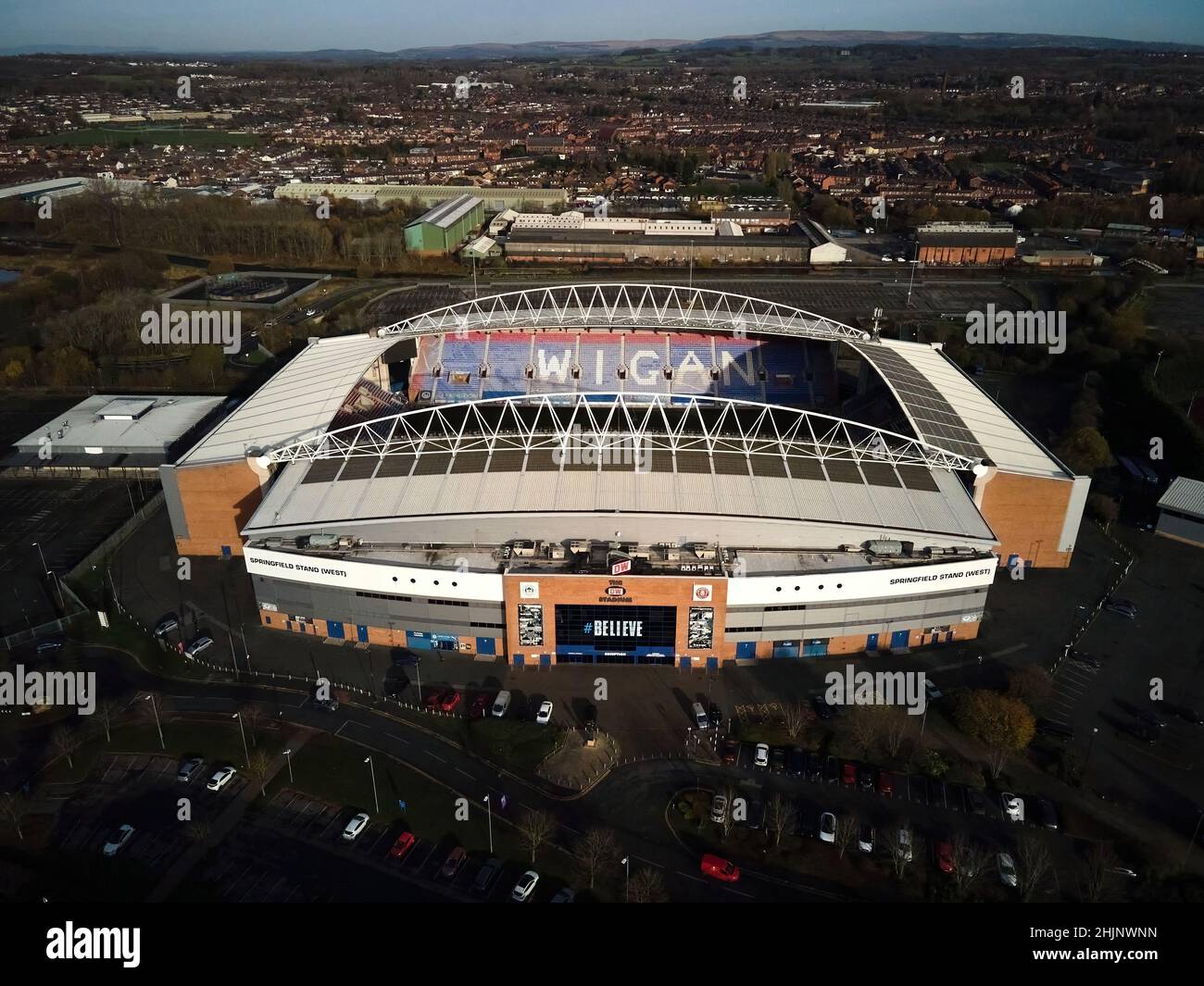 DW Stadium, Wigan, Regno Unito Foto Stock