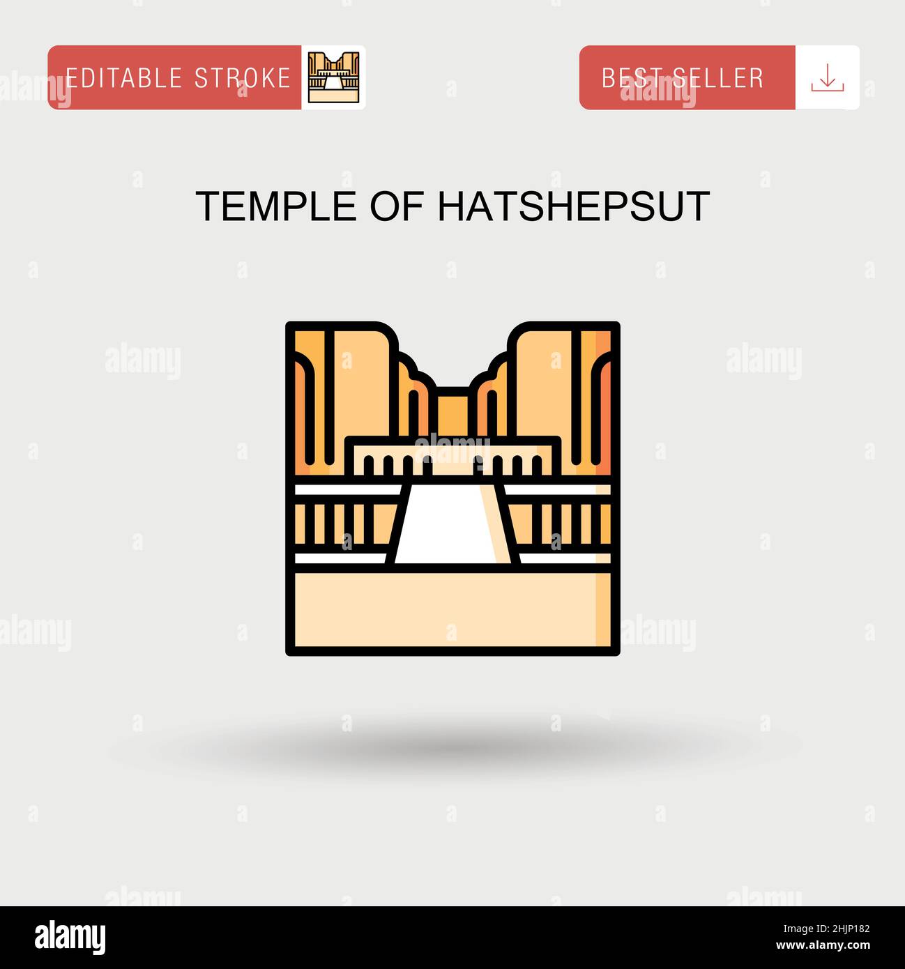 Tempio di hatshepsut semplice icona vettoriale. Illustrazione Vettoriale