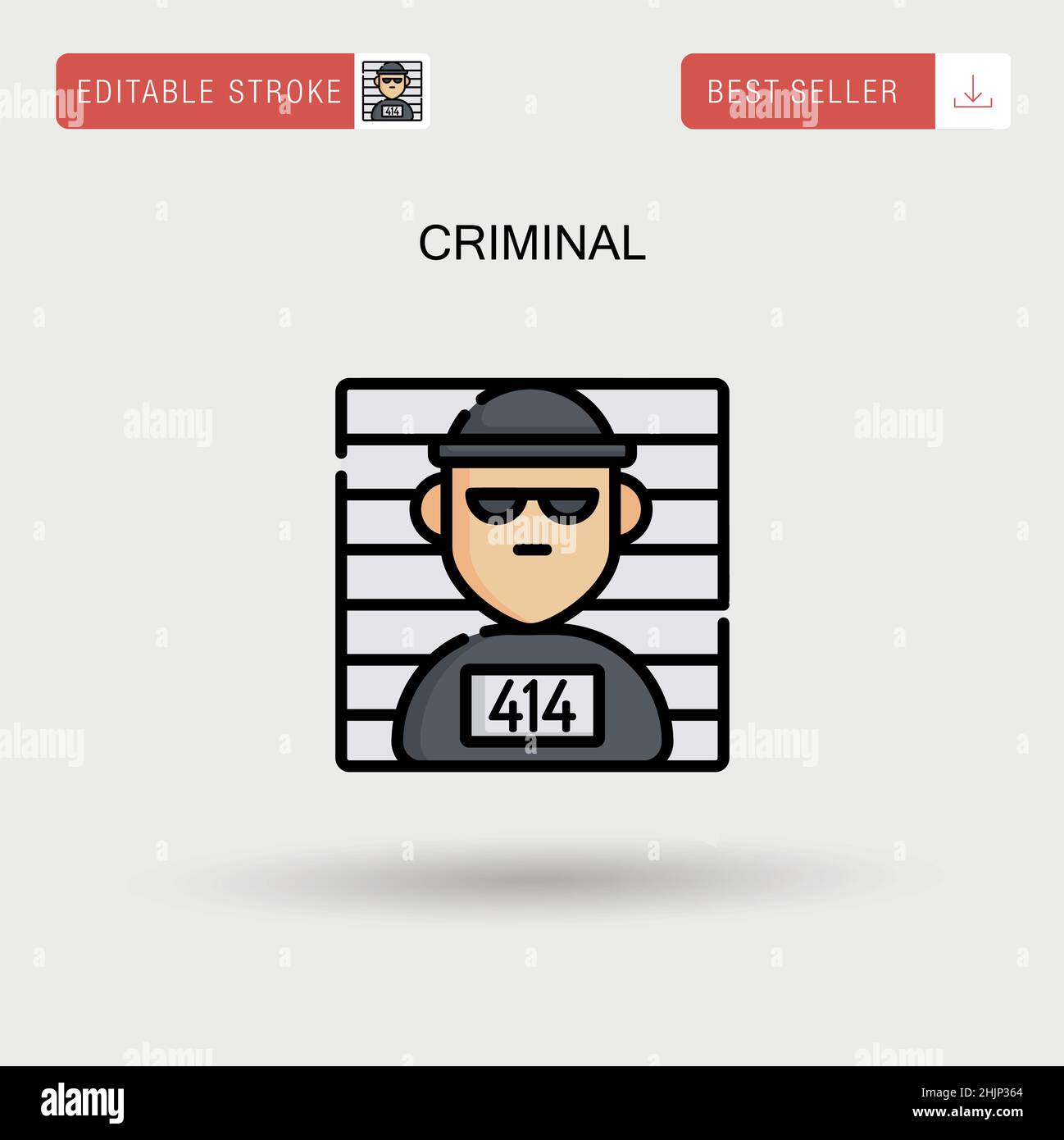 Icona vettore semplice criminale. Illustrazione Vettoriale