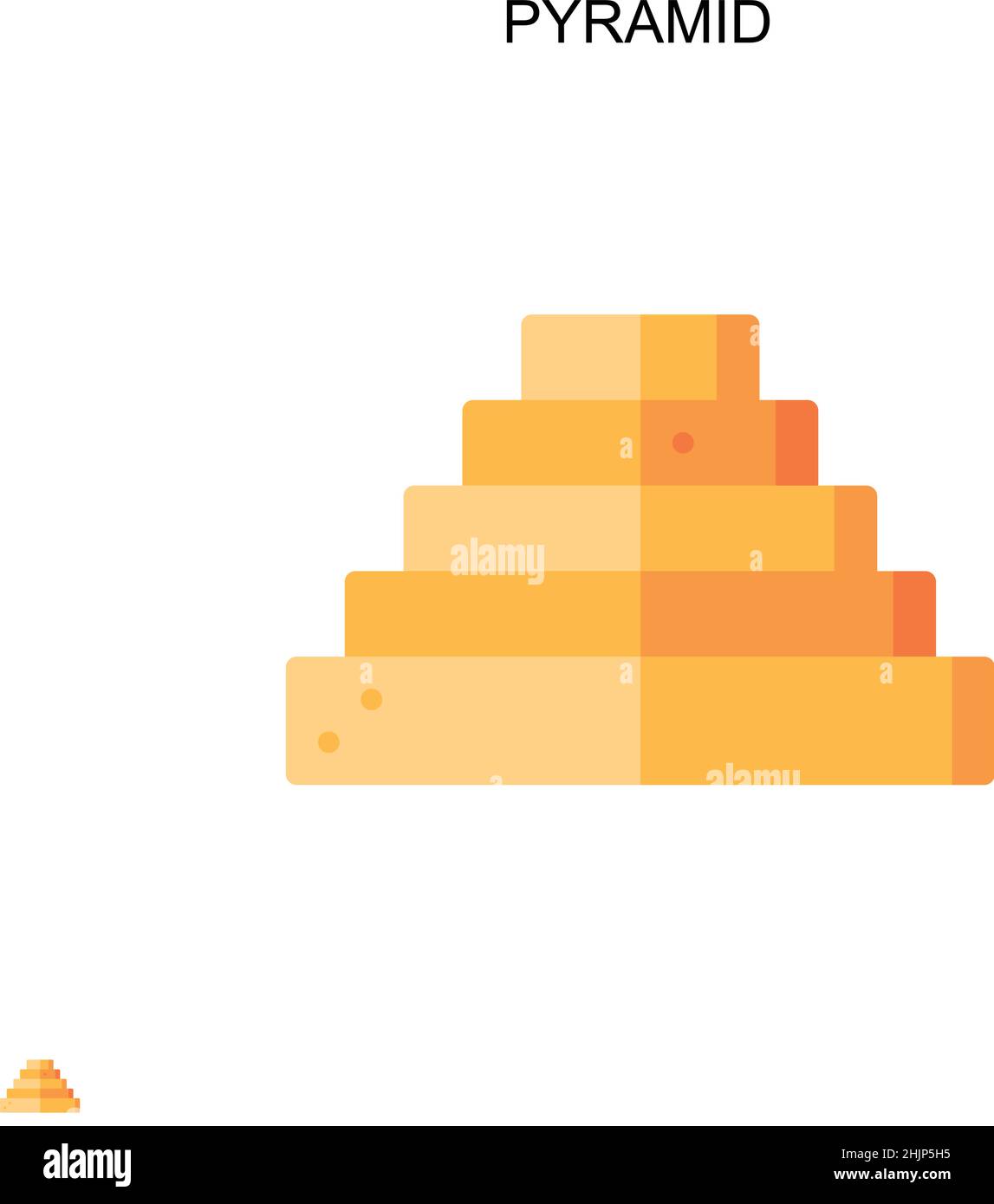 Icona vettore semplice piramide. Modello di disegno del simbolo di illustrazione per l'elemento dell'interfaccia utente mobile Web. Illustrazione Vettoriale