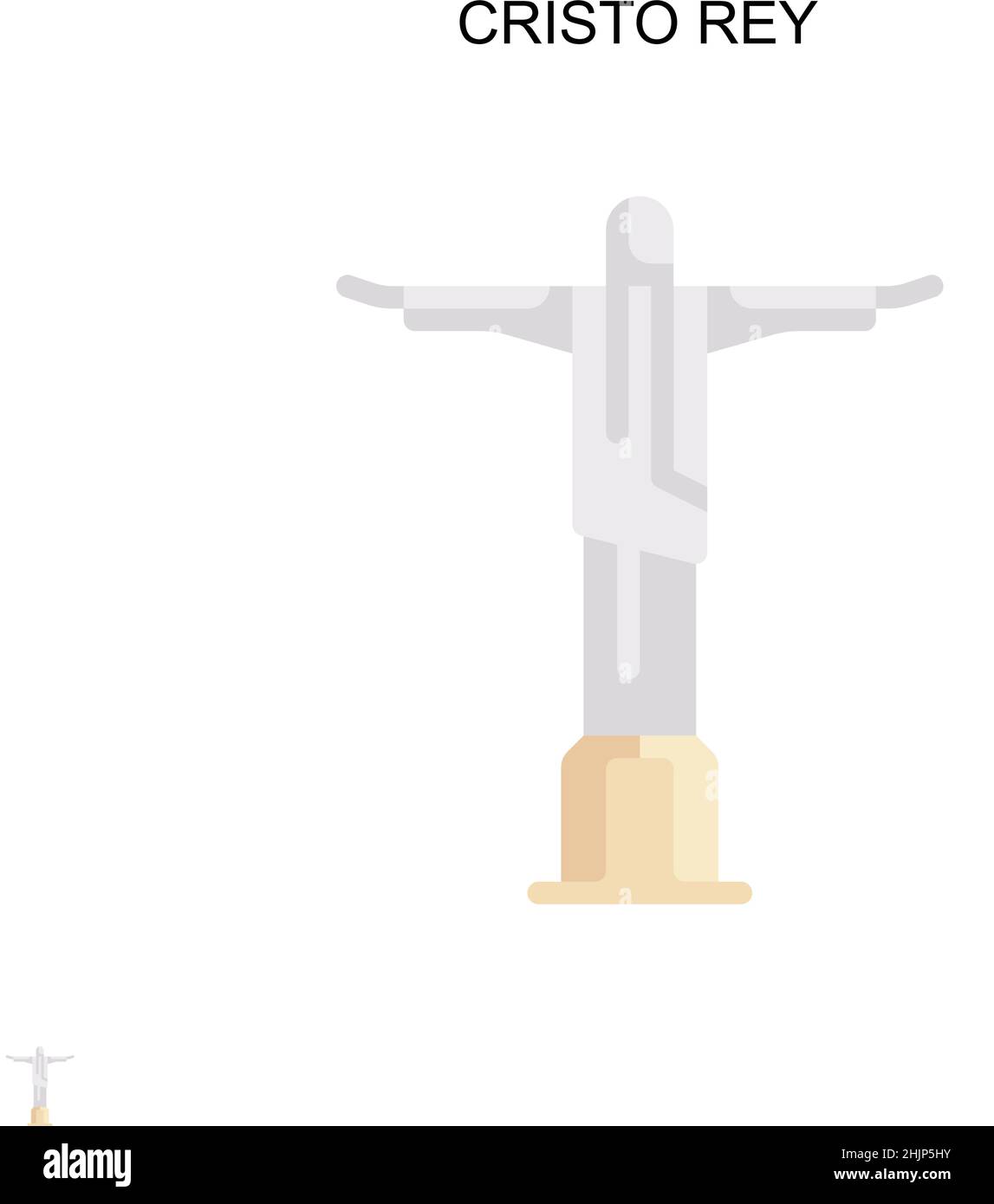 Cristo rey semplice icona vettoriale. Modello di disegno del simbolo di illustrazione per l'elemento dell'interfaccia utente mobile Web. Illustrazione Vettoriale