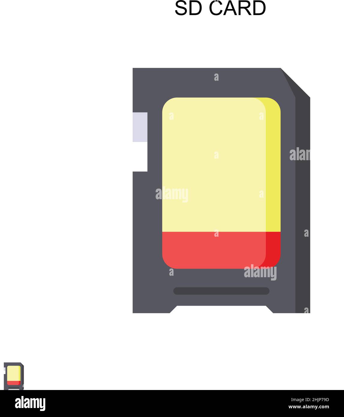 Icona vettore semplice della scheda SD. Modello di disegno del simbolo di illustrazione per l'elemento dell'interfaccia utente mobile Web. Illustrazione Vettoriale