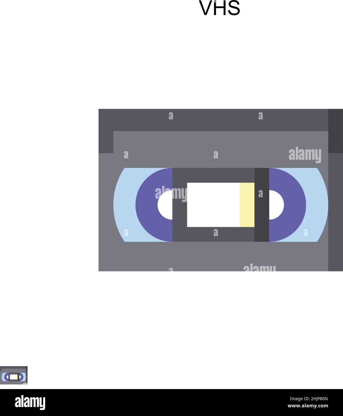 Icona VHS Simple Vector. Modello di disegno del simbolo di illustrazione per l'elemento dell'interfaccia utente mobile Web. Illustrazione Vettoriale