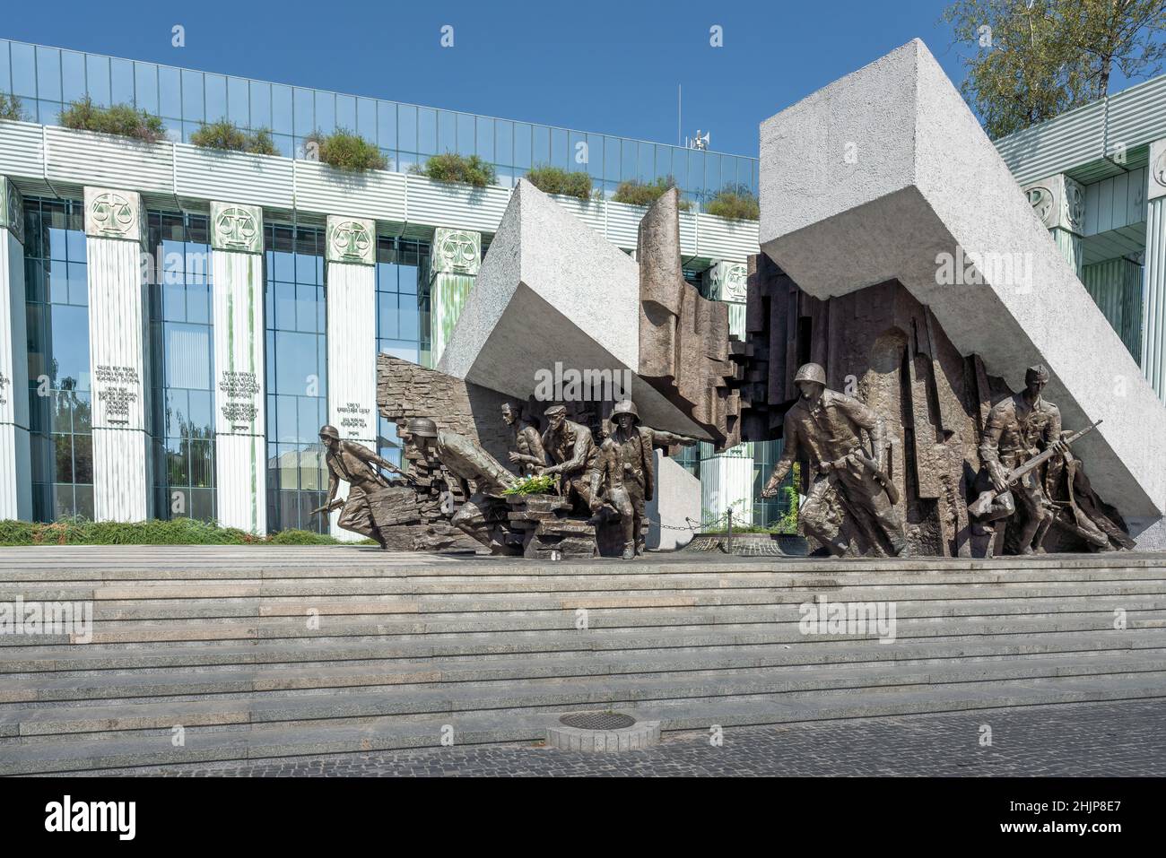 Monumento di Varsavia in piazza Krasinski - scolpito da Wincenty Kucma svelato nel 1989 - Varsavia, Polonia Foto Stock