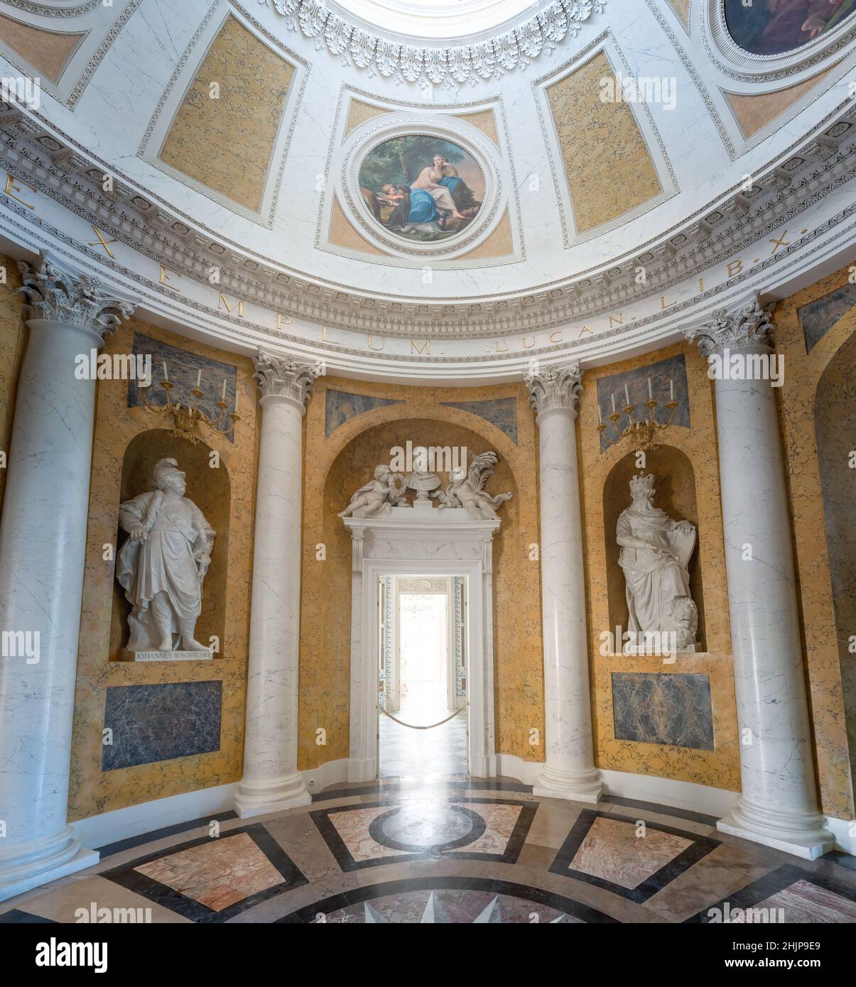 La Rothunda nel Palazzo Lazienki sull'isola al Parco Lazienki - Varsavia, Polonia Foto Stock