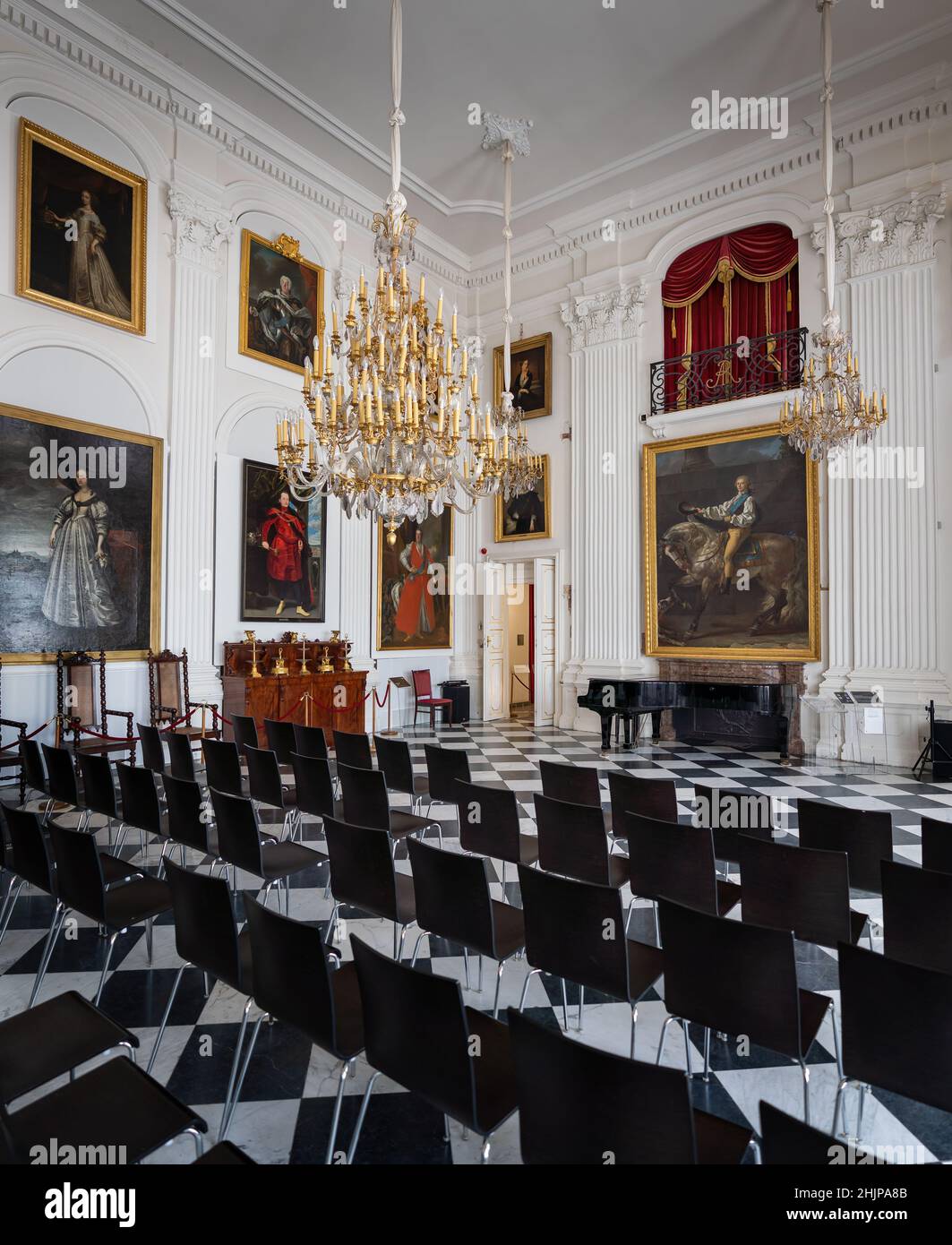 Sala bianca al Palazzo Wilanow - Varsavia, Polonia Foto Stock