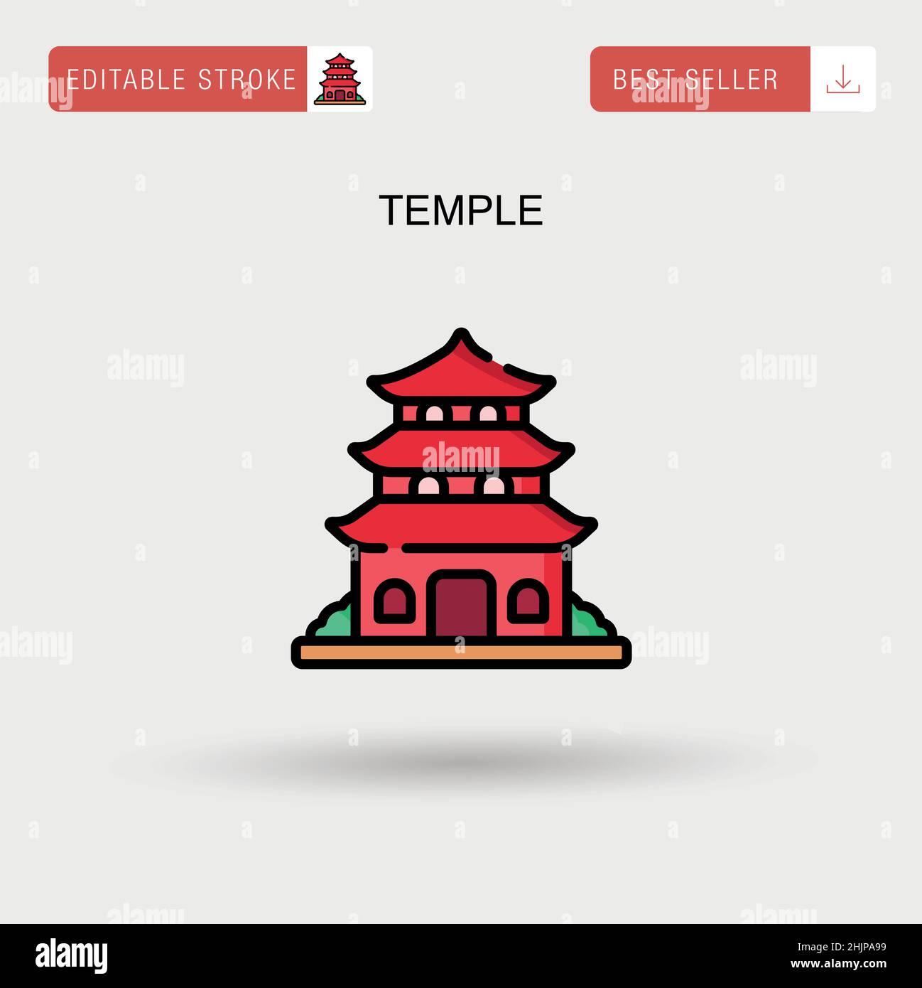 Icona vettore Tempio semplice. Illustrazione Vettoriale
