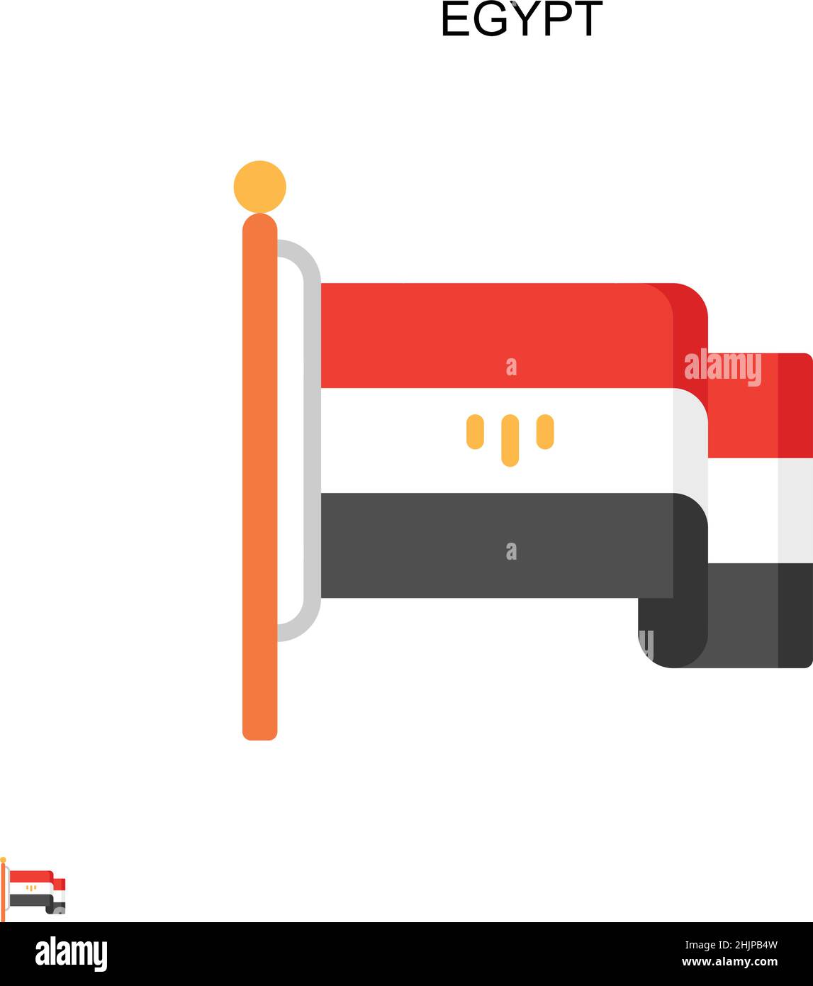 Egitto semplice icona vettoriale. Modello di disegno del simbolo di illustrazione per l'elemento dell'interfaccia utente mobile Web. Illustrazione Vettoriale