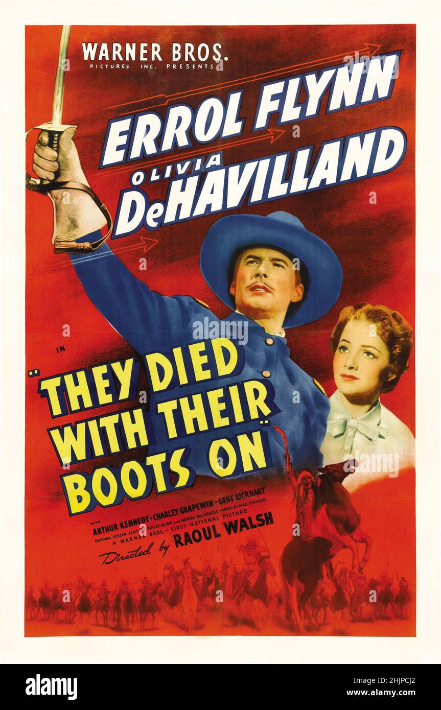 OLIVIA DE HAVILLAND E ERROL FLYNN IN LORO SONO MORTI CON I LORO STIVALI SU (1941), DIRETTO DA RAOUL WALSH. Credit: WARNER BROTHERS / Album Foto Stock