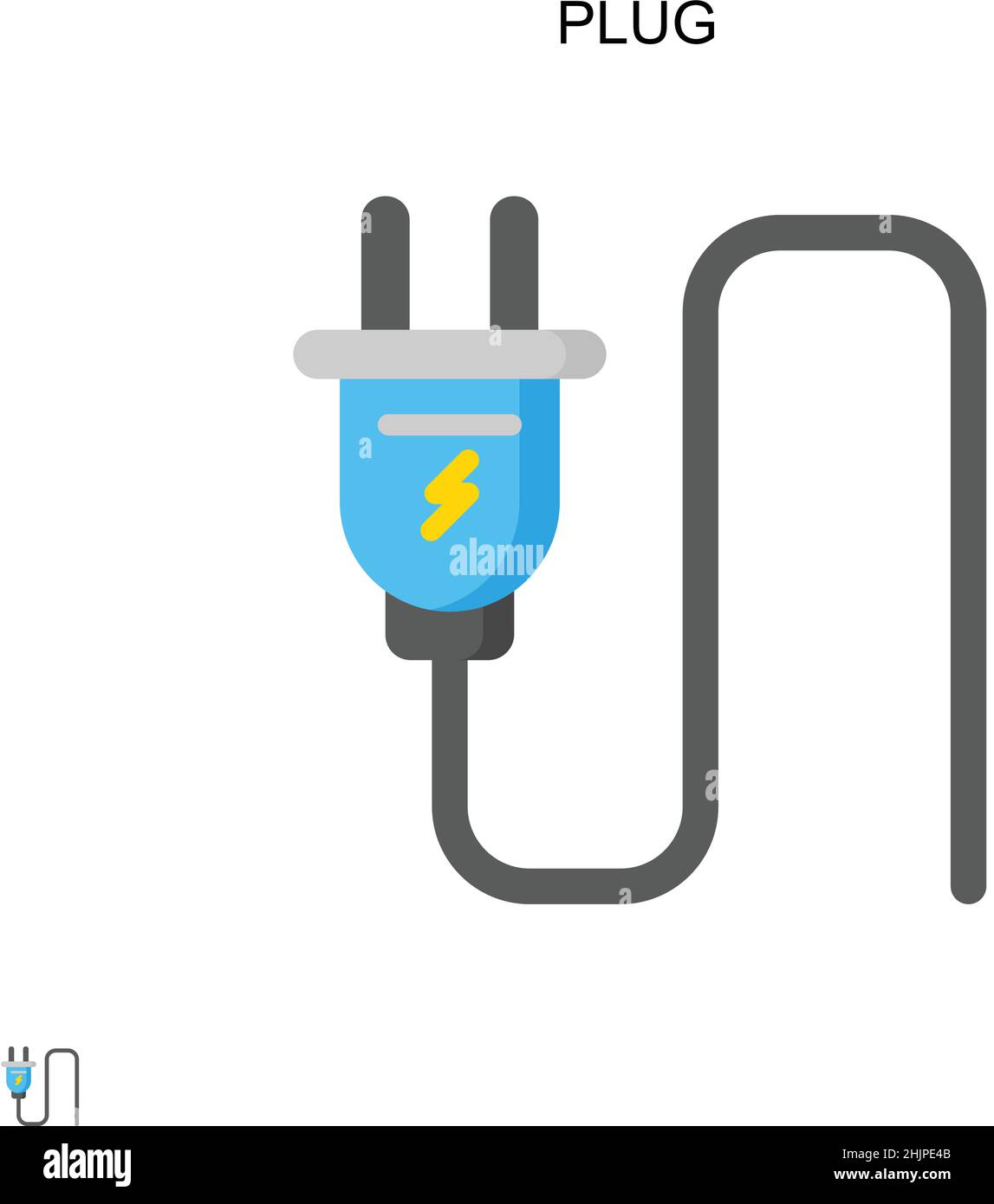 Icona Plug Simple Vector. Modello di disegno del simbolo di illustrazione per l'elemento dell'interfaccia utente mobile Web. Illustrazione Vettoriale
