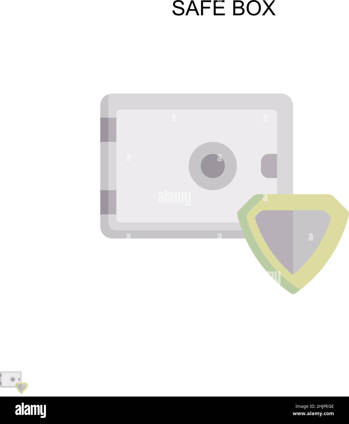 Icona vettore semplice scatola di sicurezza. Modello di disegno del simbolo di illustrazione per l'elemento dell'interfaccia utente mobile Web. Illustrazione Vettoriale