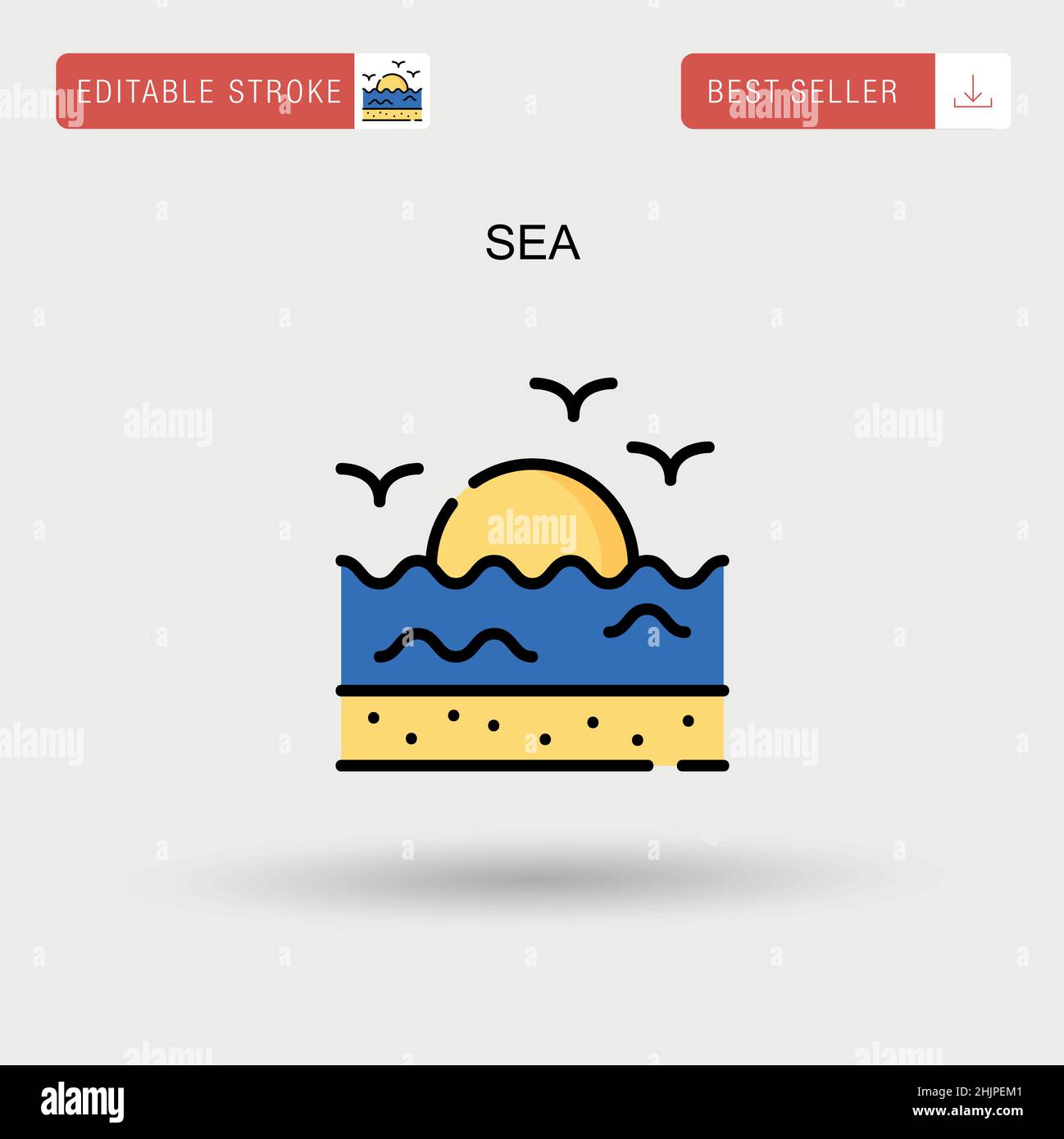 Icona vettore Sea Simple. Illustrazione Vettoriale