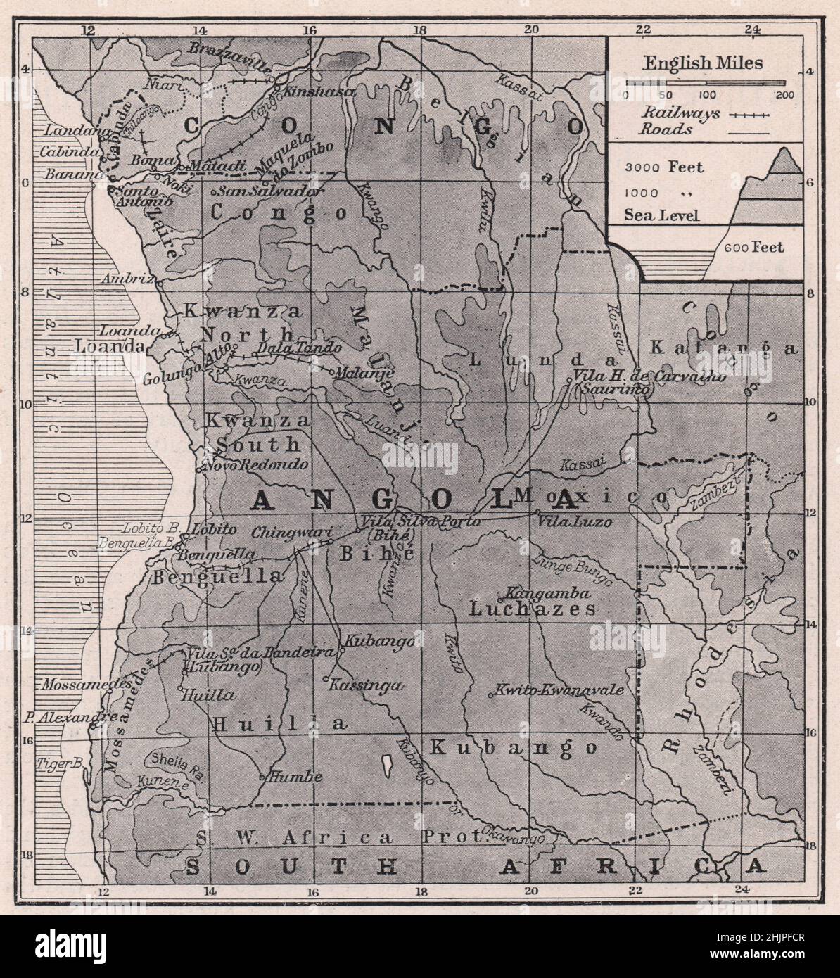 Angola, la grande colonia del Portogallo nell'Africa sudoccidentale (1923) Foto Stock
