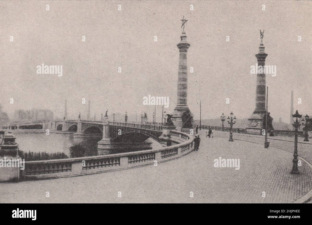 Pont de fragnee che attraversa la Mosa a liege. Belgio (1923) Foto Stock