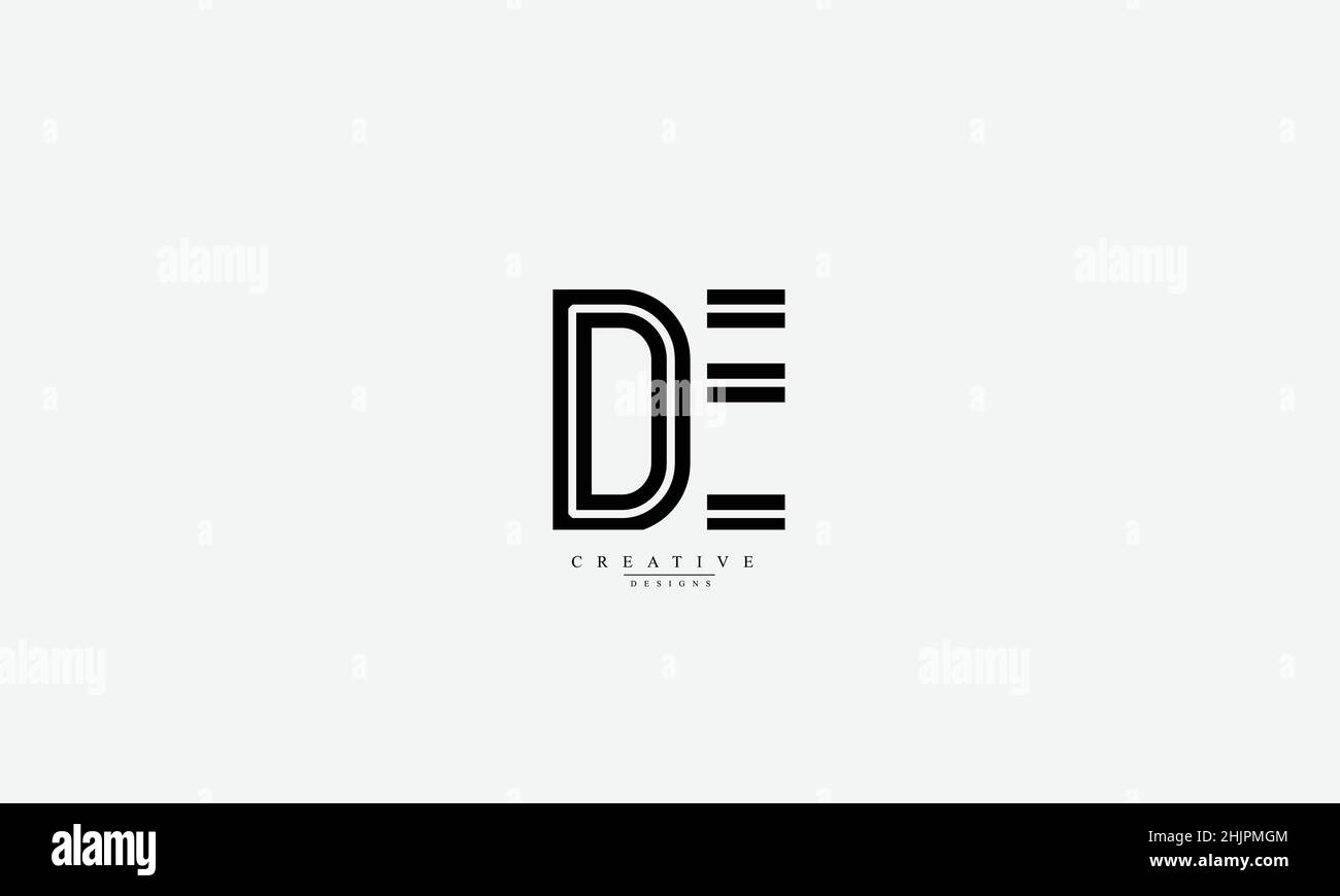DE ed D e lettere alfabetiche iniziali logo monogramma Illustrazione Vettoriale