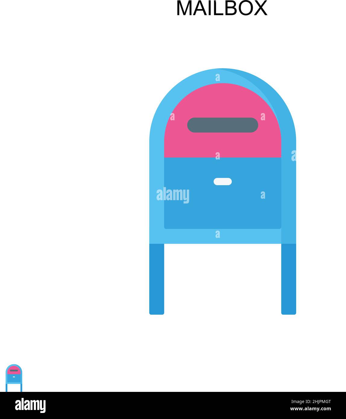 Icona vettore semplice casella postale. Modello di disegno del simbolo di illustrazione per l'elemento dell'interfaccia utente mobile Web. Illustrazione Vettoriale