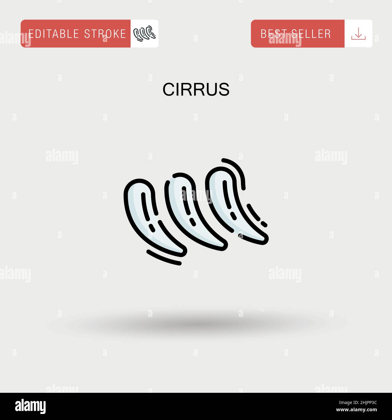 Icona del vettore semplice Cirrus. Illustrazione Vettoriale