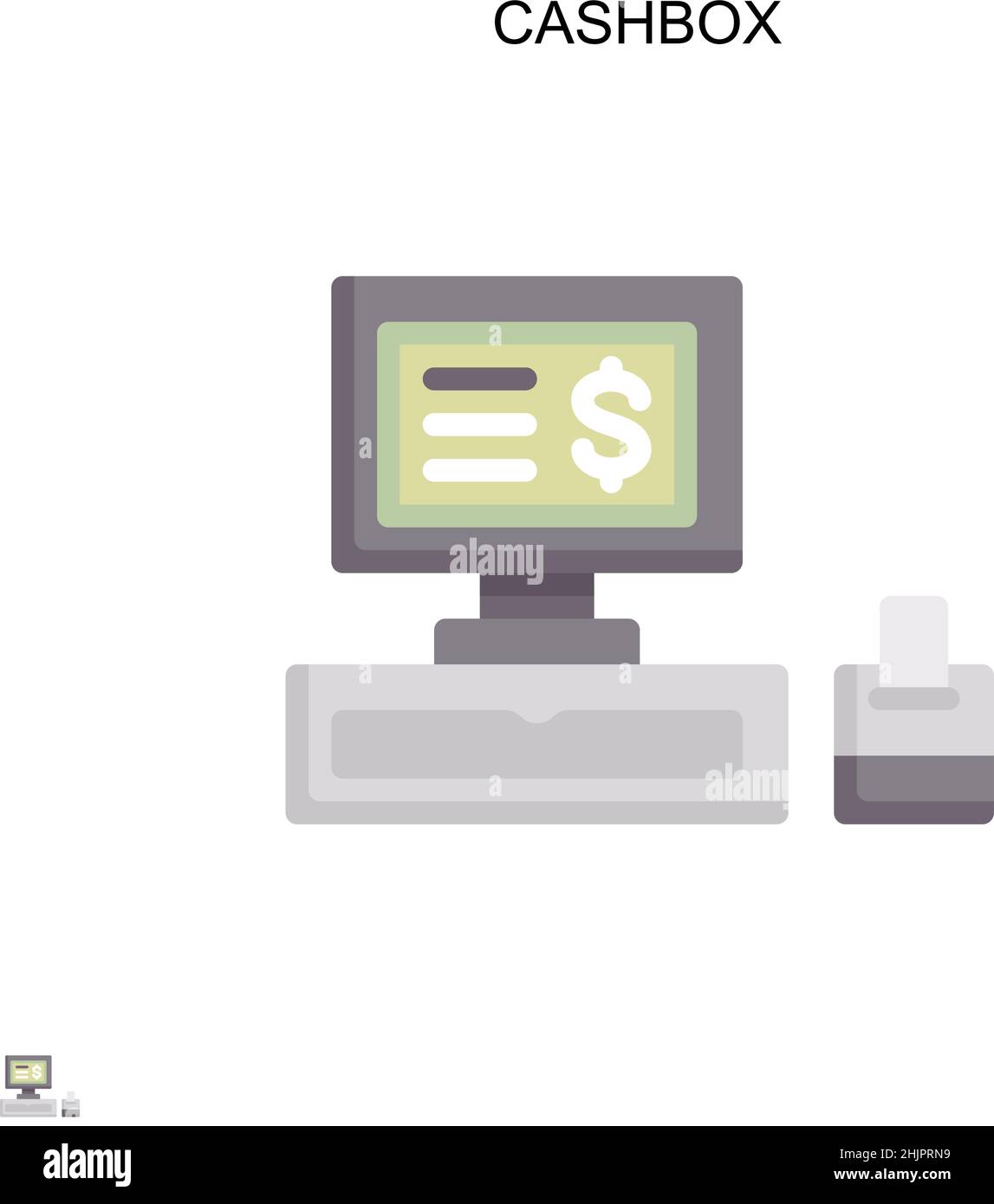Icona vettore semplice Cashbox. Modello di disegno del simbolo di illustrazione per l'elemento dell'interfaccia utente mobile Web. Illustrazione Vettoriale