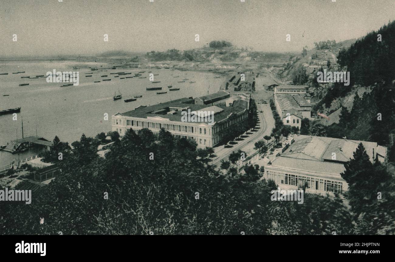 Talcuahano, a 14 km dalla Constitucion. Cile (1923) Foto Stock