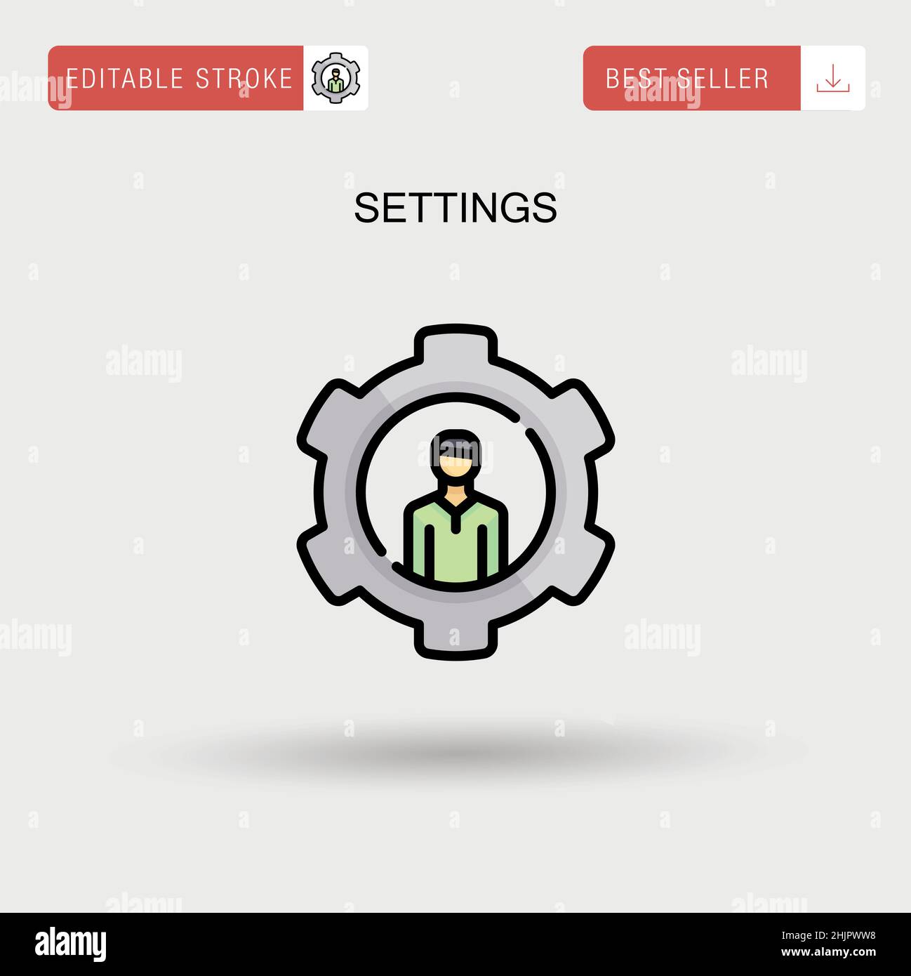 Impostazioni icona vettore semplice. Illustrazione Vettoriale