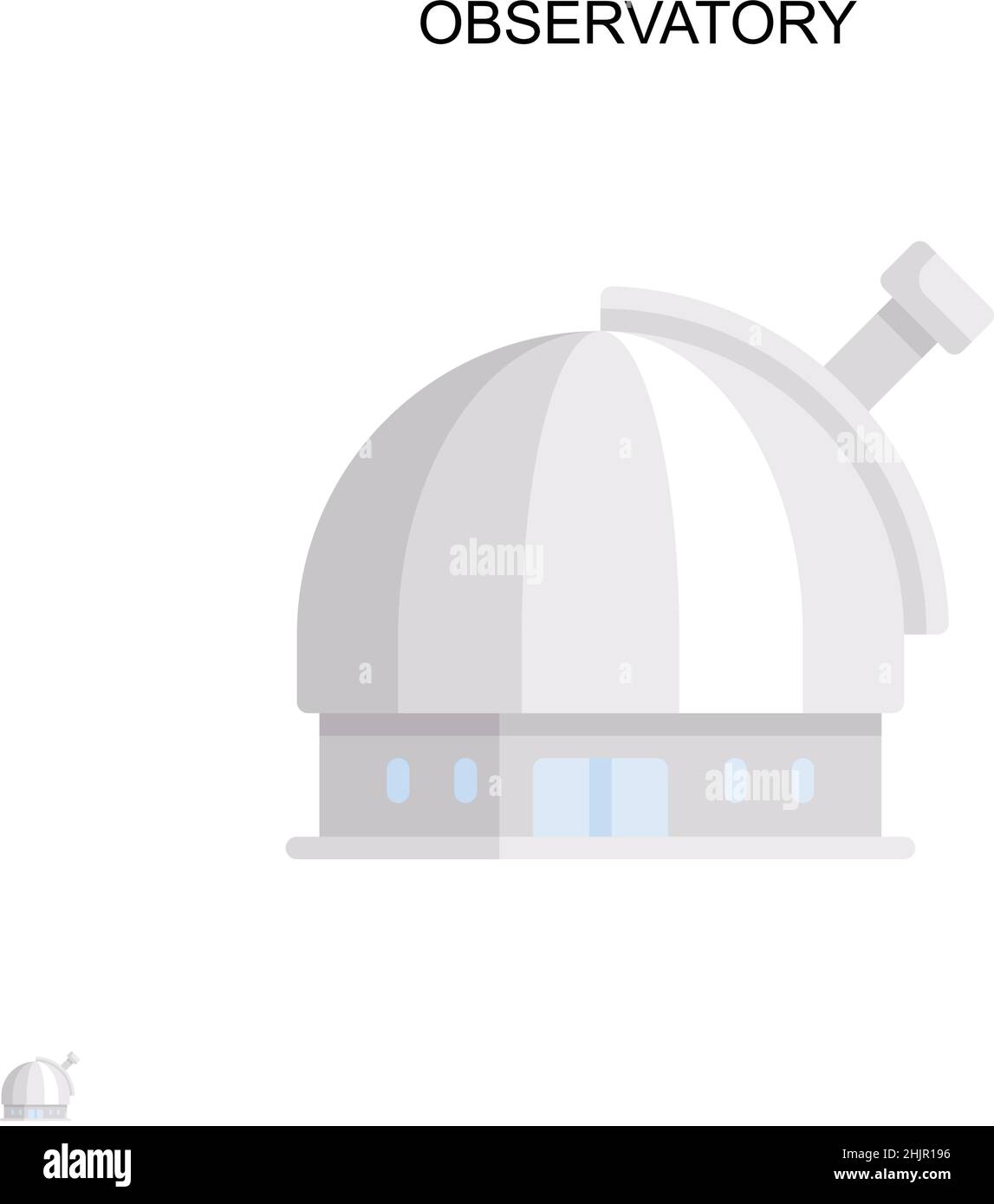 Icona vettore semplice dell'Osservatorio. Modello di disegno del simbolo di illustrazione per l'elemento dell'interfaccia utente mobile Web. Illustrazione Vettoriale